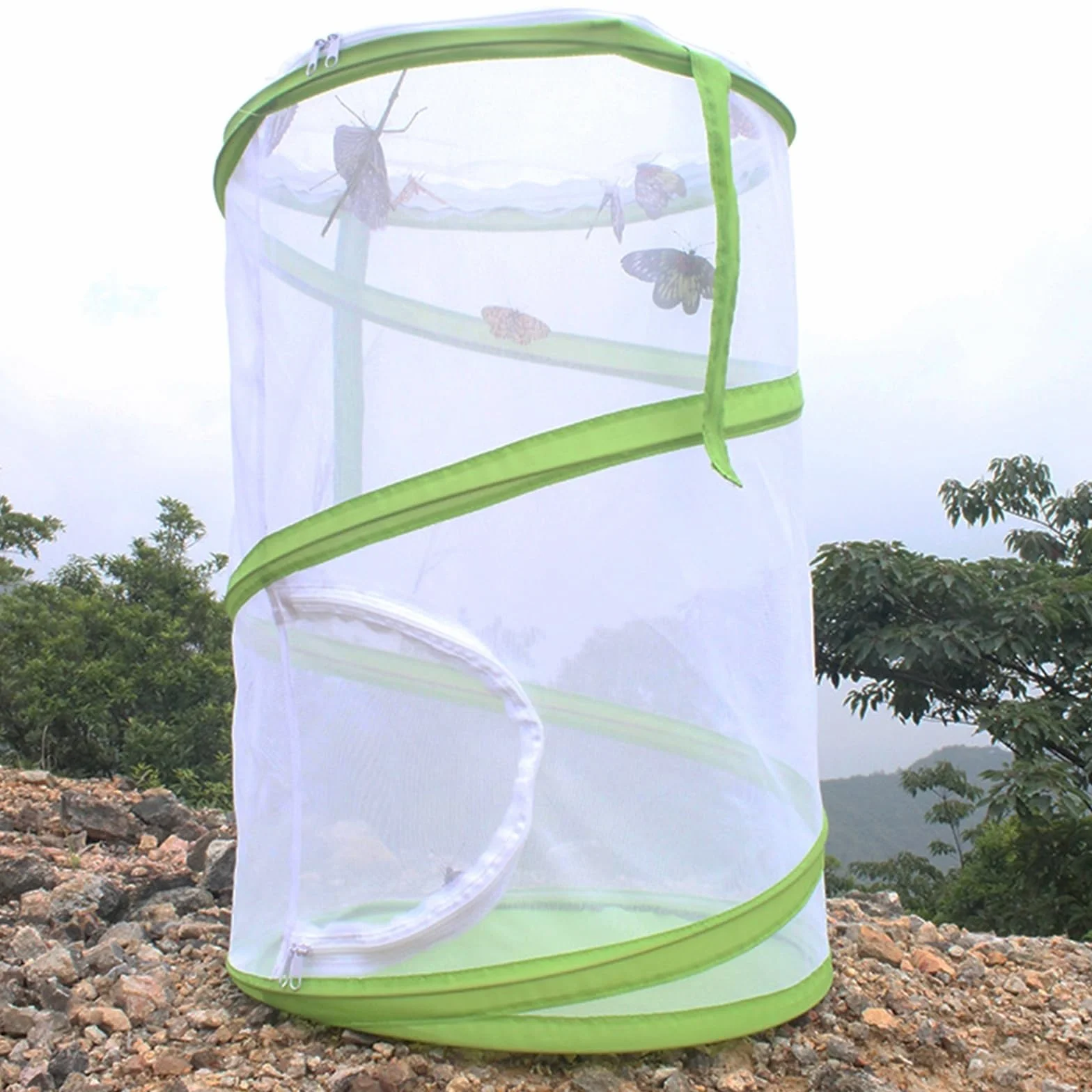 Cage à Papillons Grande pour Enfants, Filet Anti-Insectes, Cage d'Alimentation
