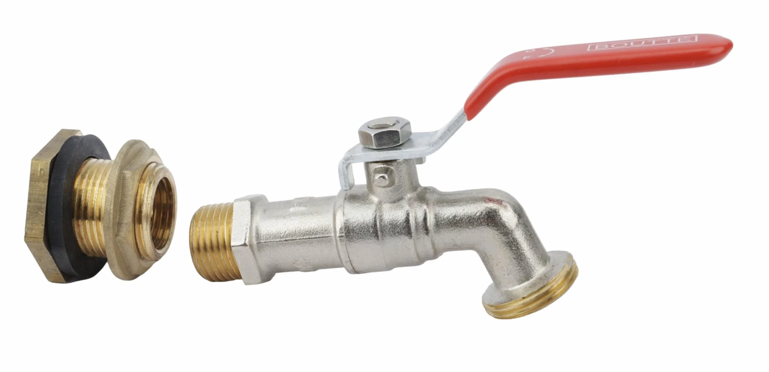 Boutté Kit traversée de cuve laiton Robinet 1/4 tour nez 20x27