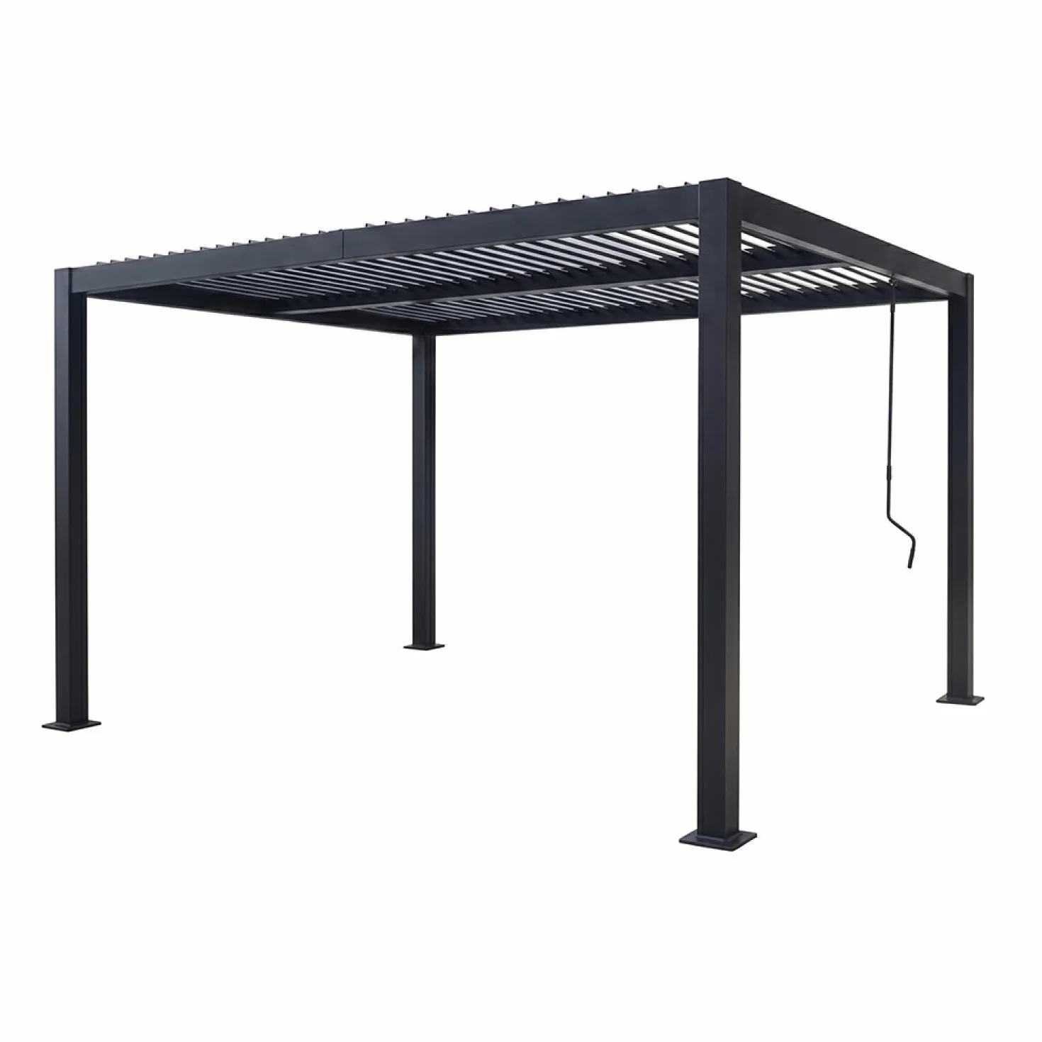 Pergola Bioclimatique CORFU Noir 4x3 m Aluminium Lames Orientables