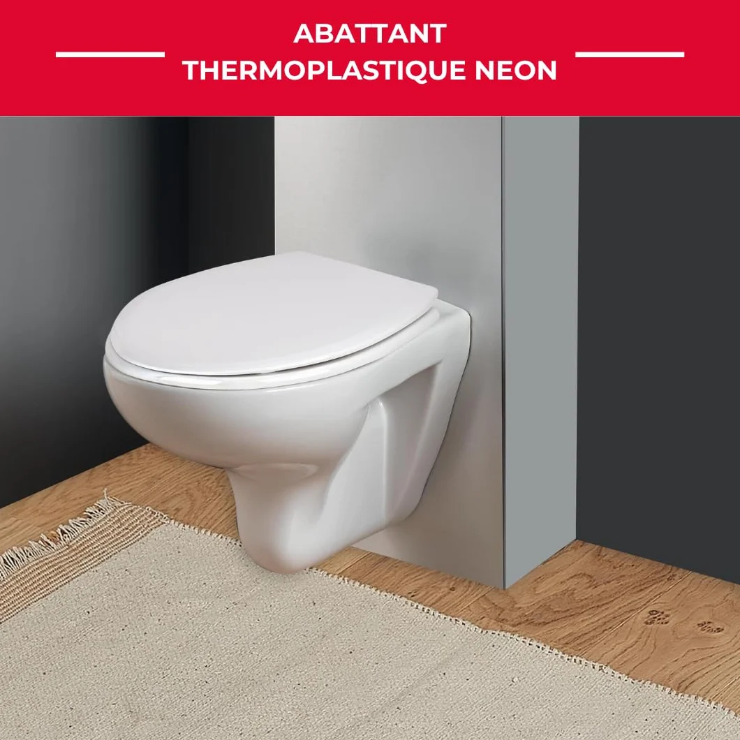 Wirquin Abattant WC Néon blanc thermoplastique forme U