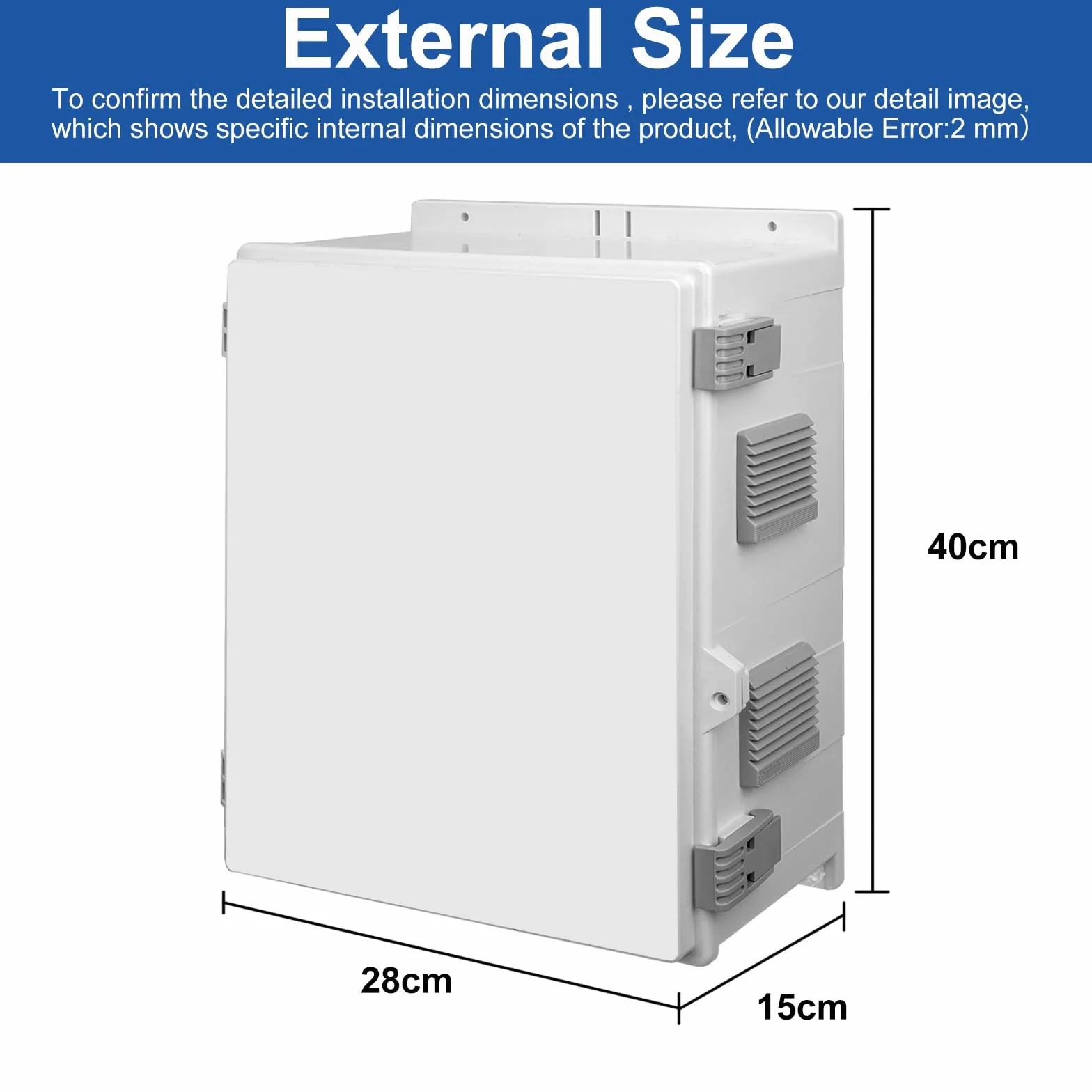 Boîtier de Distribution Étanche IP65 en Plastique ABS 40x28x15cm