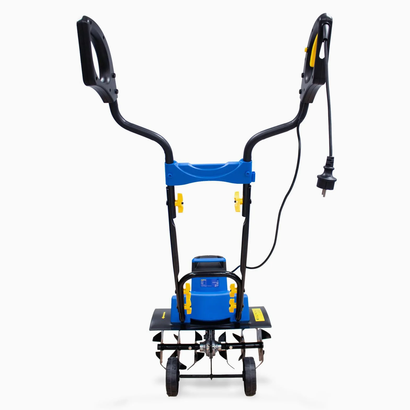 Goodyear - Motobineuse électrique 1500 W avec Roues, Largeur de Coupe 450 mm, Profondeur 180 mm, Guidon Pliable, Hauteur réglable, Protection métallique, motobineuse pour verger et Jardin