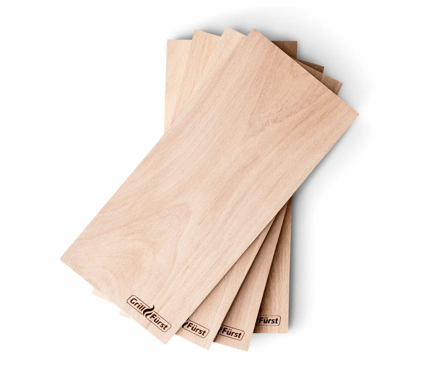 Grillfürst Planches à Fumer - Set de 4 - Planche à Griller en Bois de hêtre - Planche à Griller pour délicieux arômes de fumée - Planche pour Griller, 29 x 13 x 1 cm - Planches Grillade Barbecues