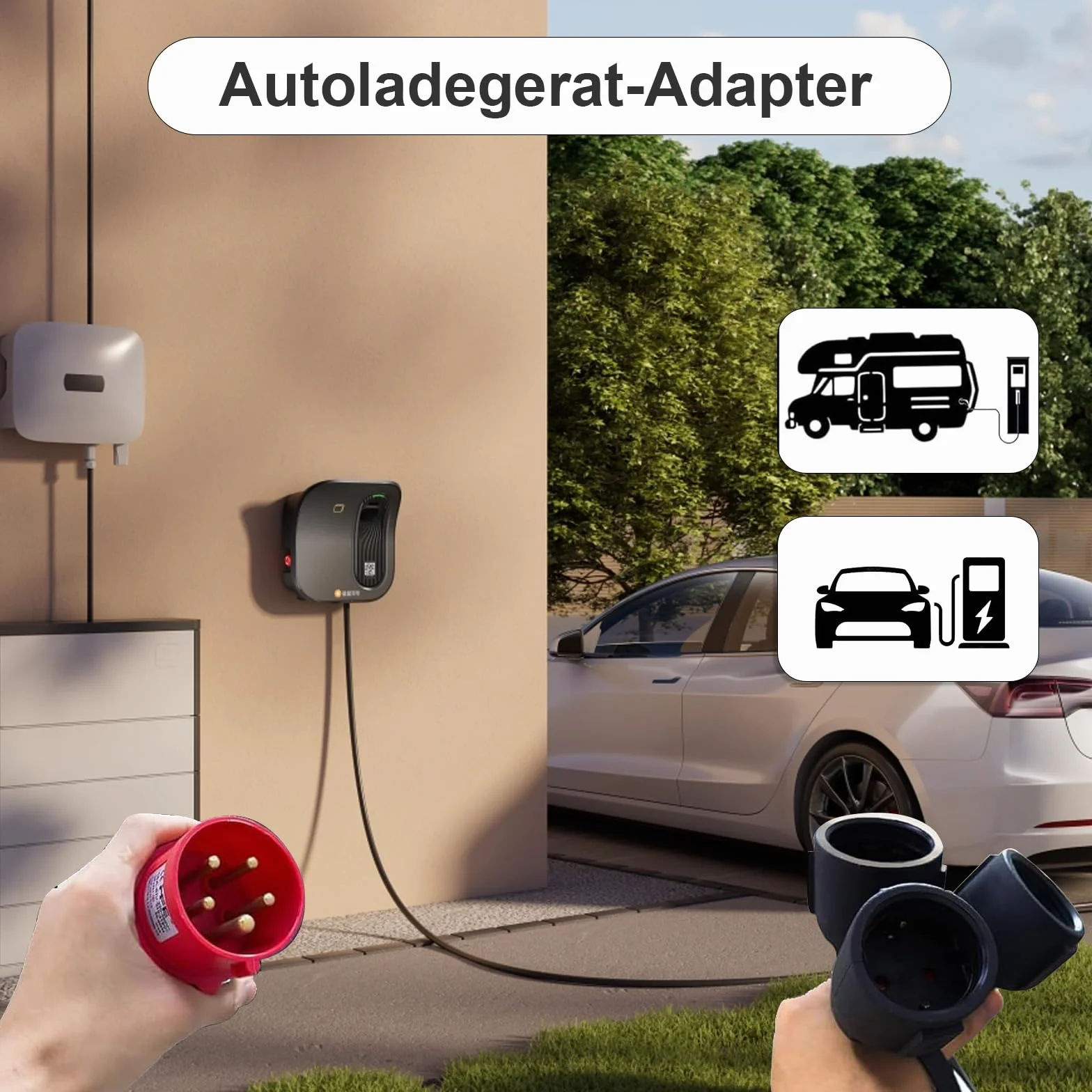 Adaptateur CEE 400 V 16 A vers 3 prises Schuko 230 V - Répartiteur câble industriel 0,5 m 5,26 mm²