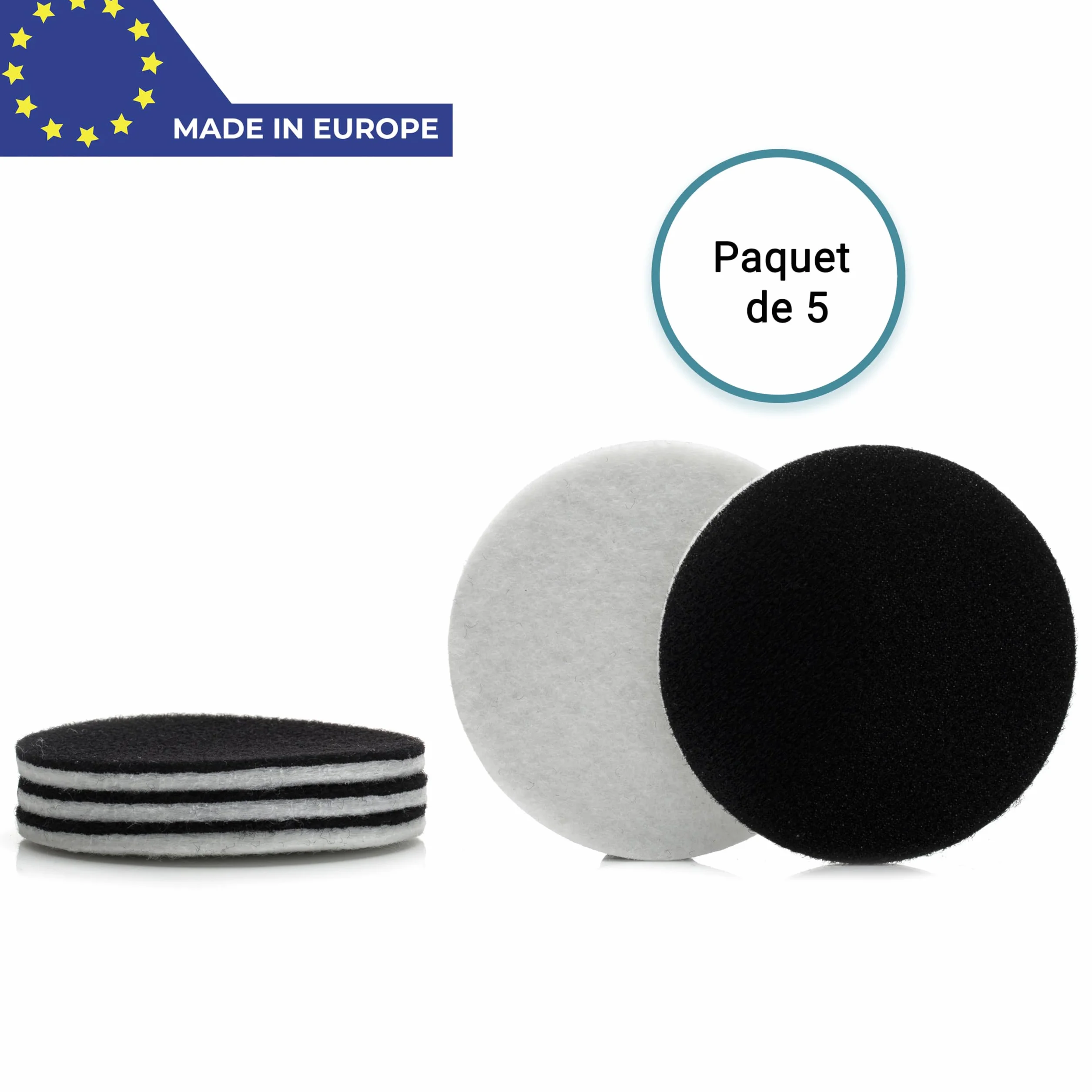 GLASS POLISH GP11009 Lot de 5 tampons de Polissage en Feutre 115 mm