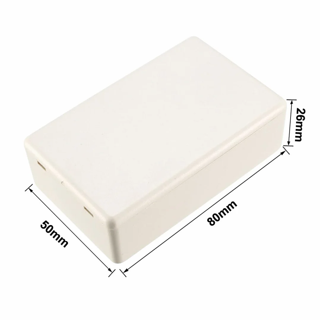 Boîtier jonction plastique électrique 80x50x26mm Beige 2pcs