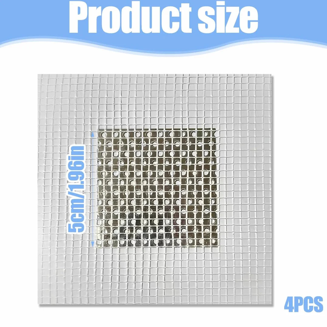 Patch de Réparation Mur Blanc 2 Pouces 4 Pièces Auto-Adhésif Aluminium Plaque de Plâtre