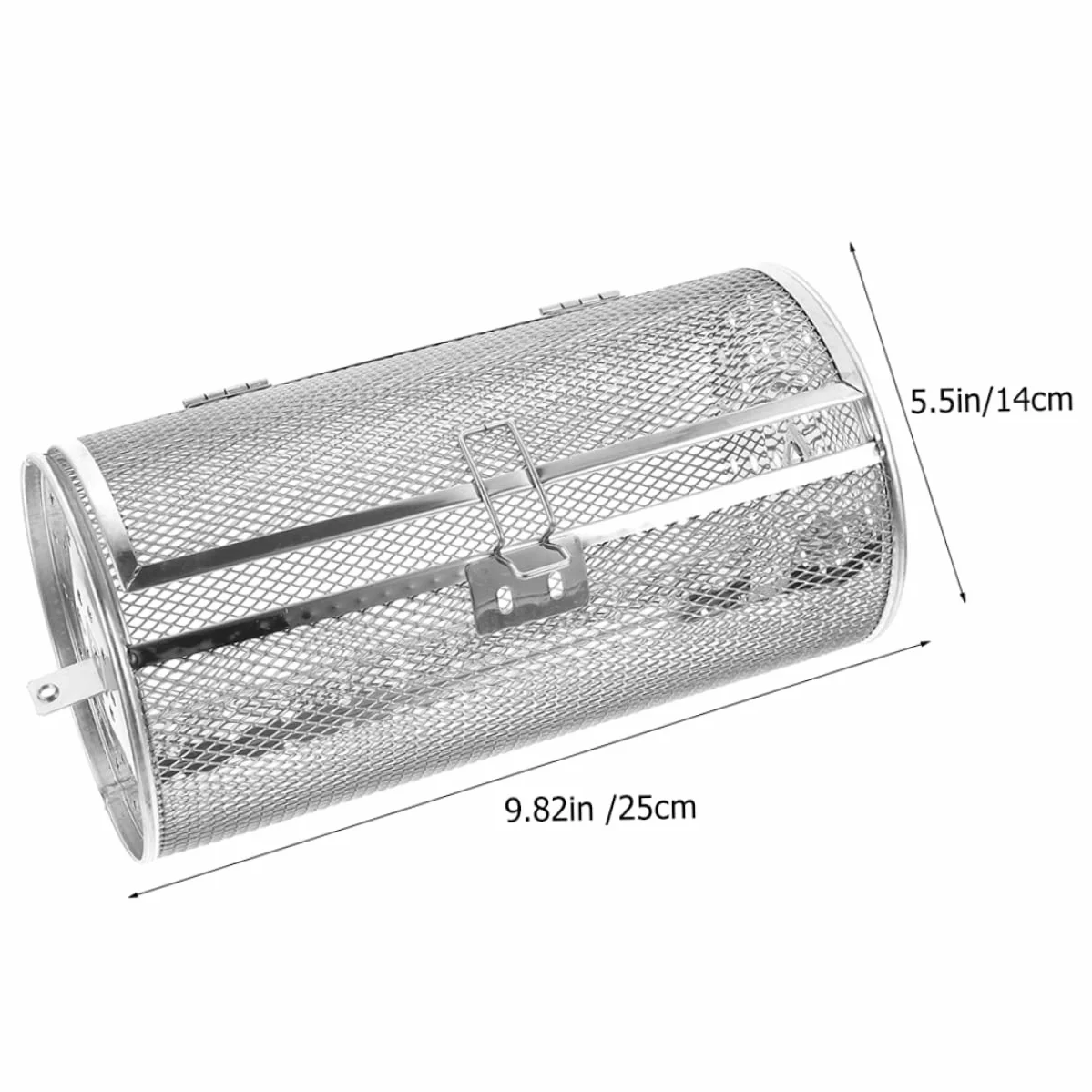 Yardwe Panier De Four À Tambour En Acier Inoxydable 25X14X14Cm Cage De Rôtissoire Rotative Accessoire De Cuisson Pour Barbecue Et Friteuse À Air