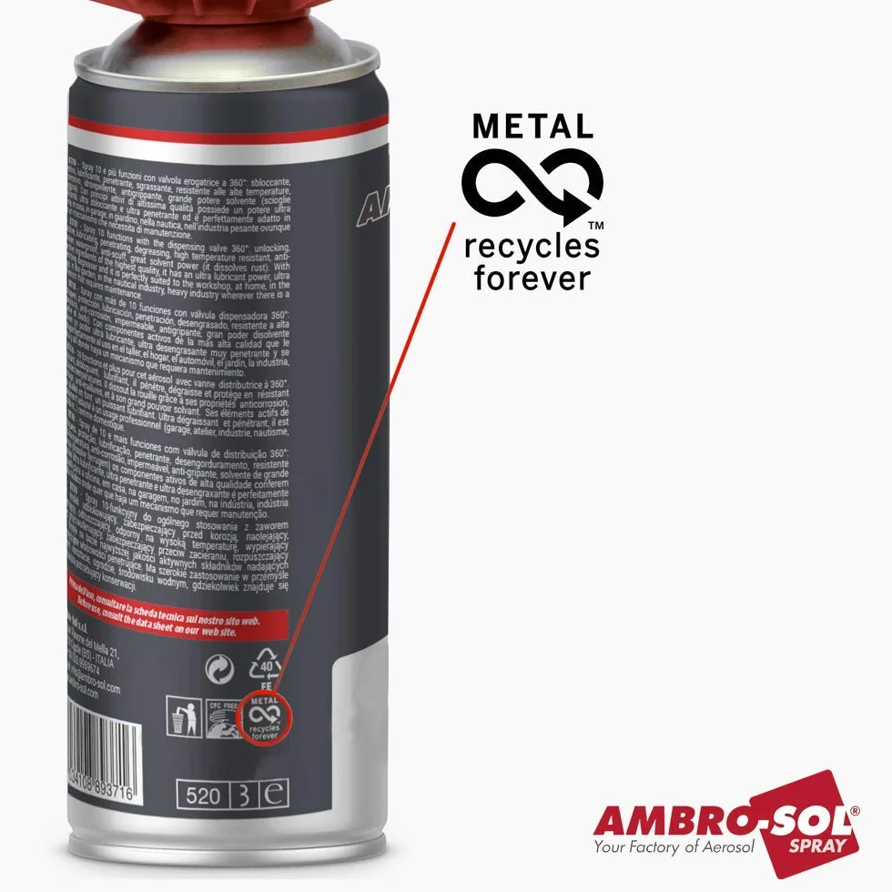 Ambro-Sol I256 Décapant Spray Peinture 400 ml Aérosol Fer Blanc 100% Recyclable