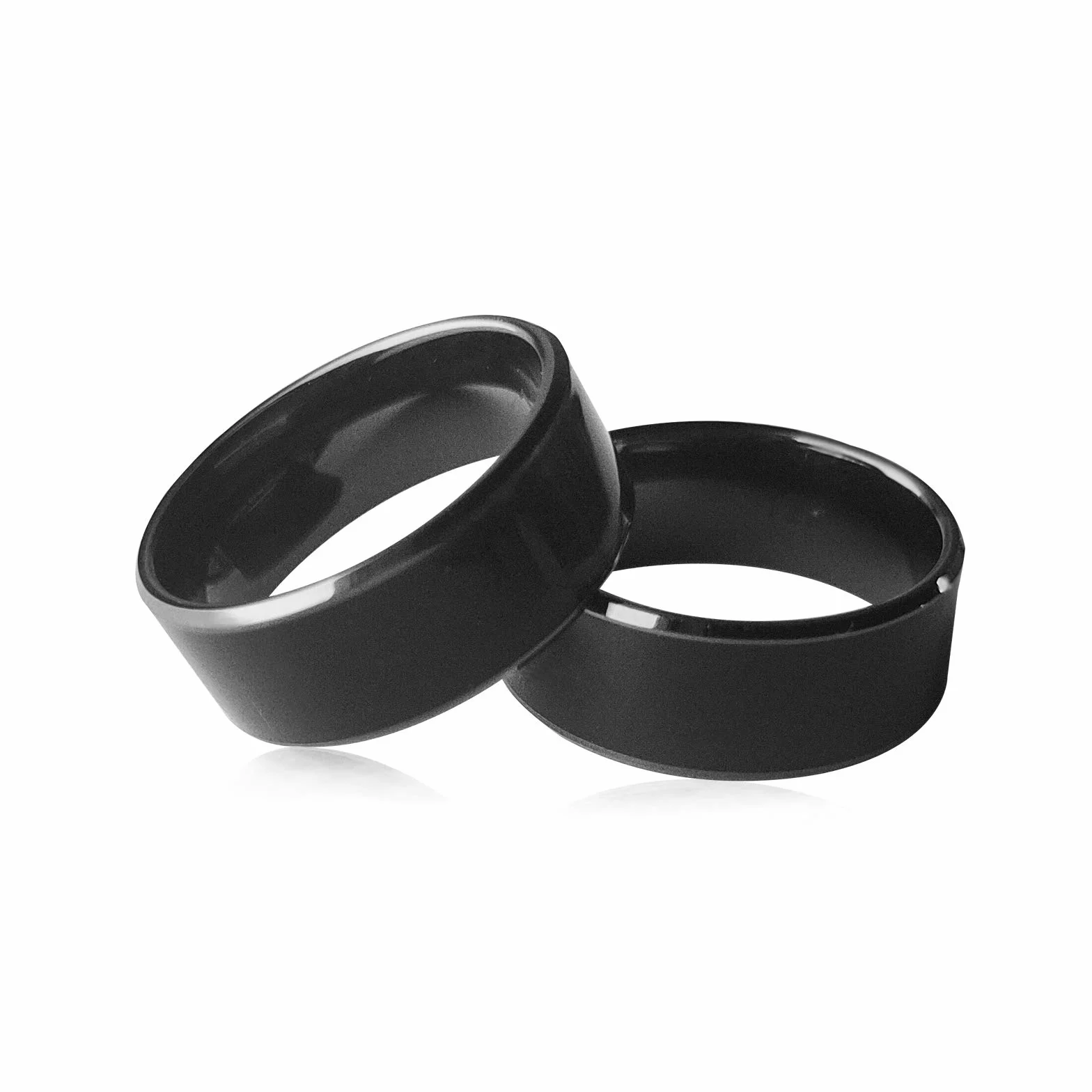 RFID Rewritable Dual Frequency 125kHz t5577 & 13.56MHz CUID Noir Ceramics Smart Finger Ring for Men Women