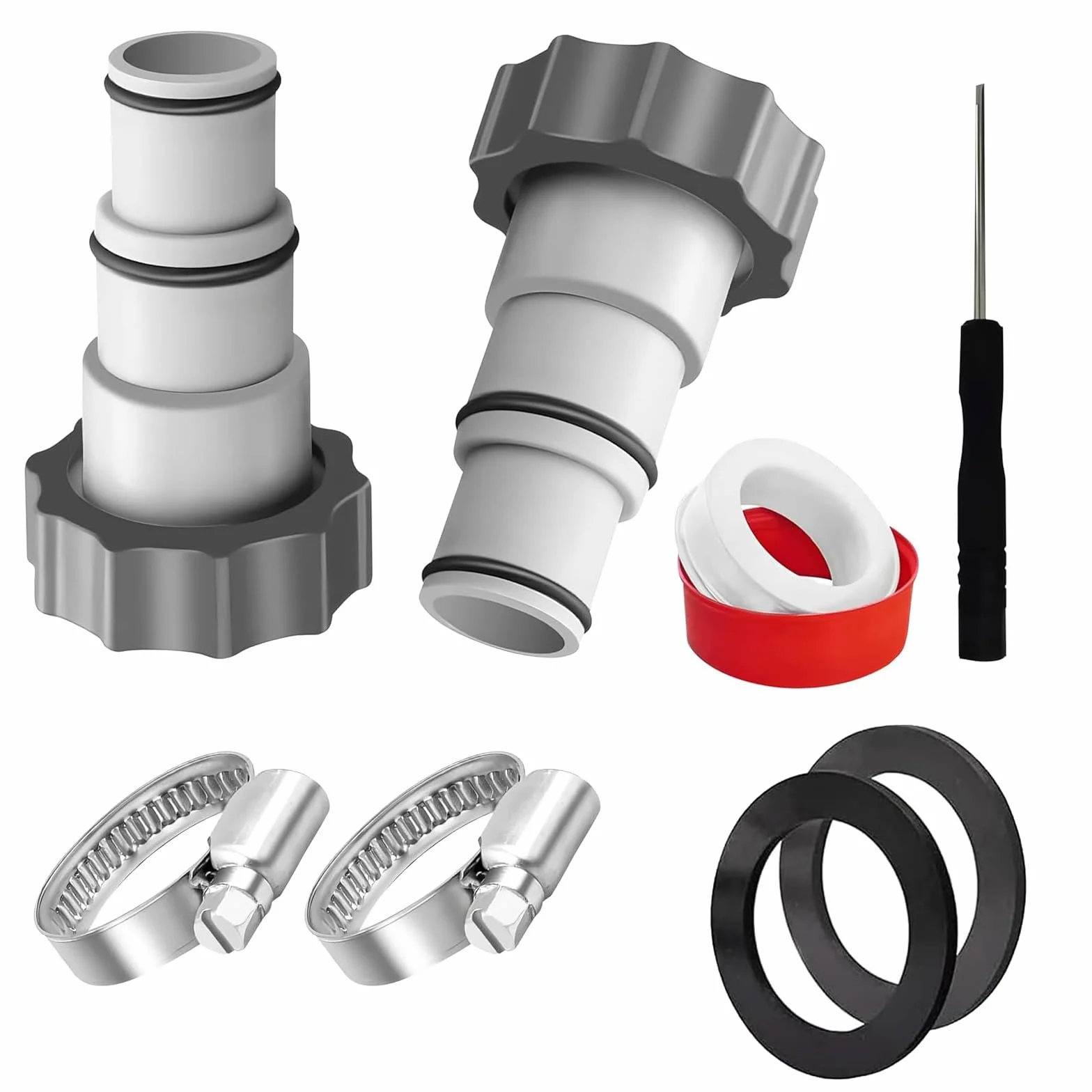 Adaptateur Tuyau Piscine 32/38 mm Étanche Anticorrosion Compatible Pompe Filtre Chauffage Intex