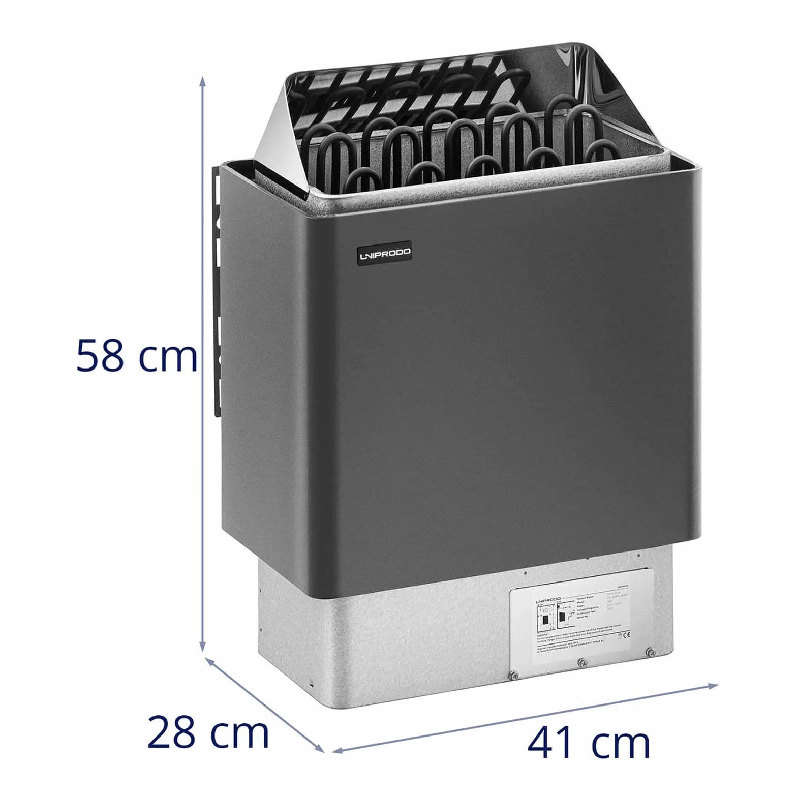 Poêle Radiateur Électrique Sauna Chaleur Sèche UNI_SAUNA_G9.0KW 9-13 m³ 30-110°C 10 kg Aluminium Zinc