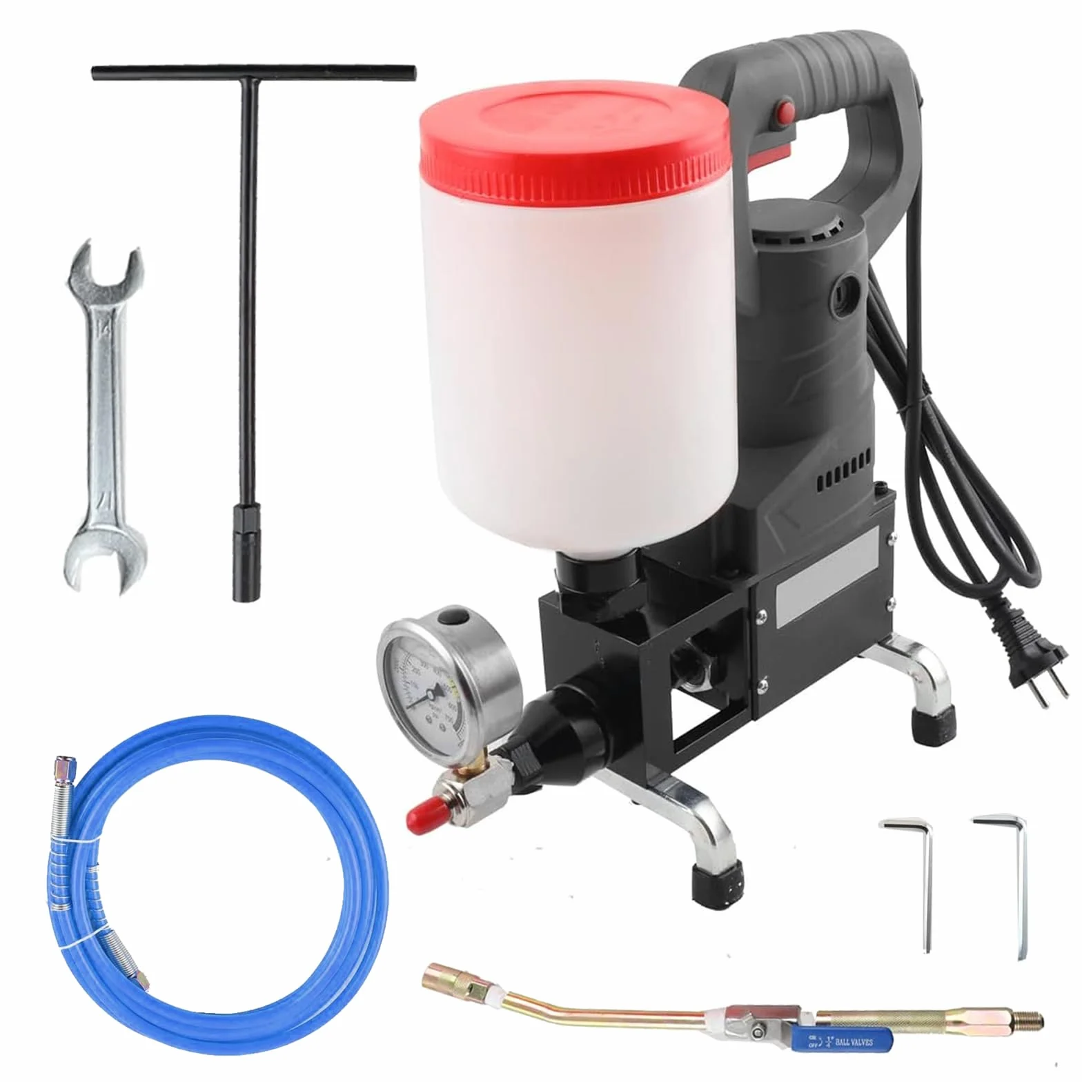 Machine d'Injection Haute Pression 1100W 2L Pompe Joint Sol avec Manomètre