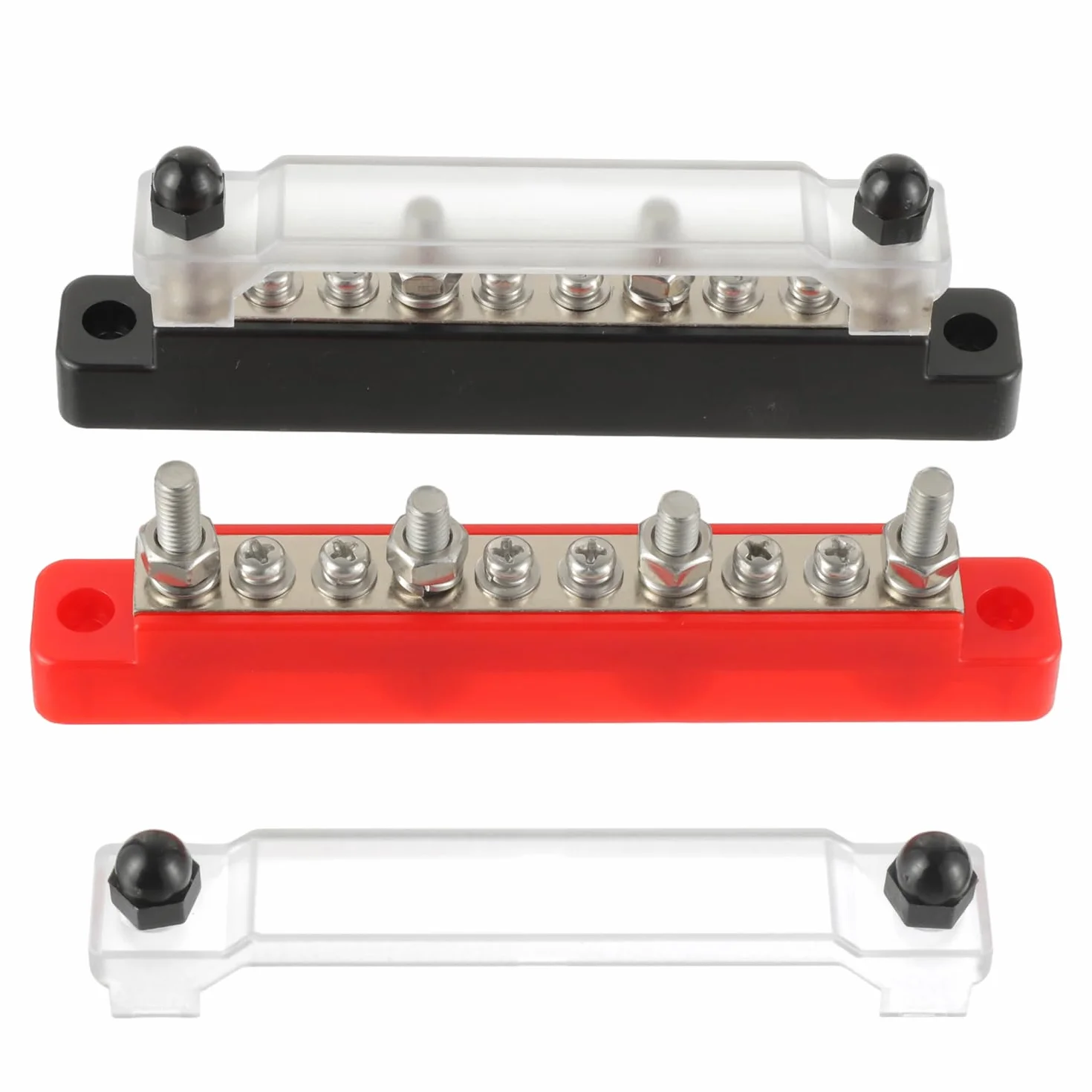 Bloc de distribution jeu de barres 12V-48V DC 150A 6 bornes M4 4 bornes M6 couvercle voiture bateau camping-car camion