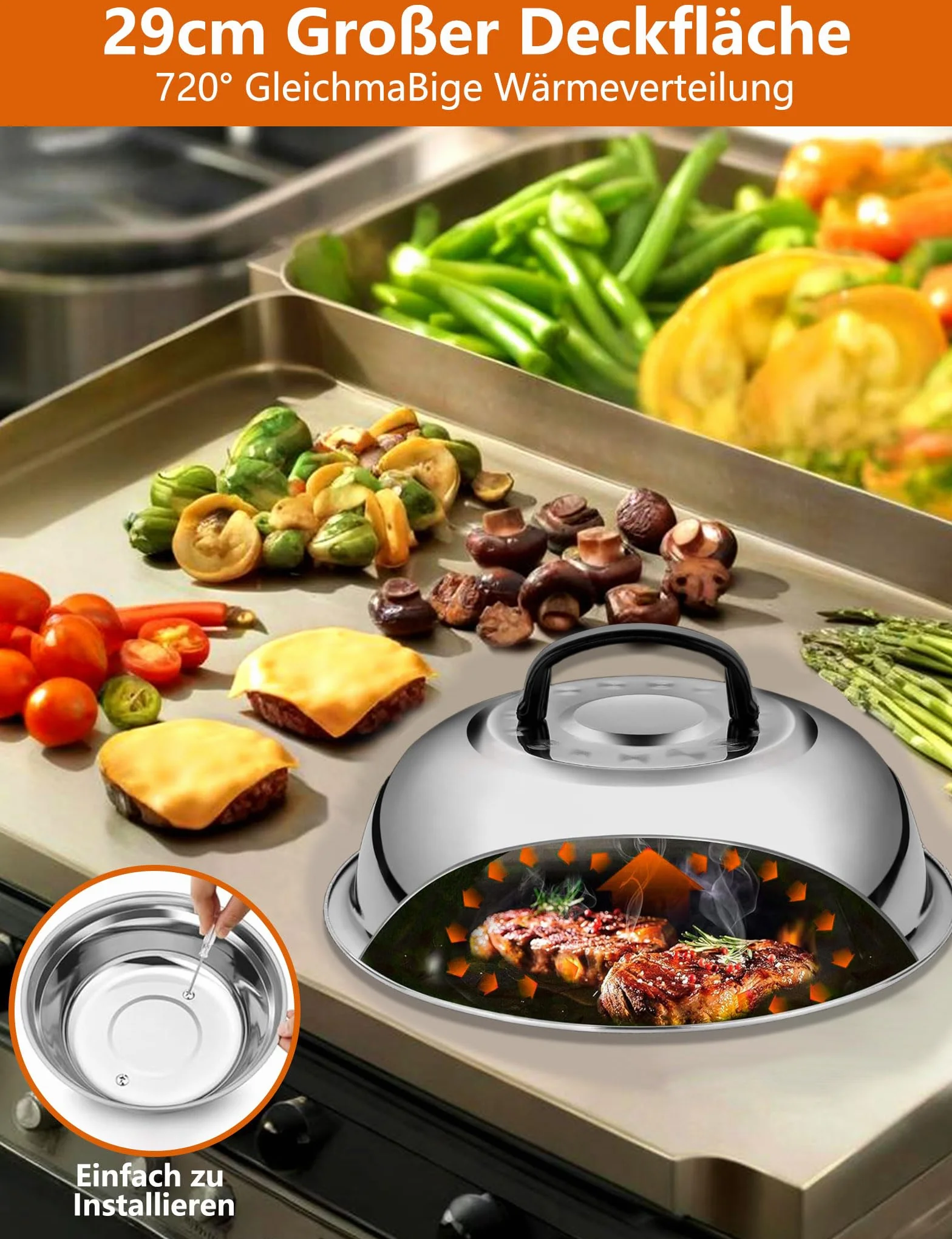 Kit Ustensiles Barbecue 4 pièces avec Presse Burger Fonte et Spatules Coudée Acier Inoxydable Cloche Plancha Smash Burger Press Set BBQ