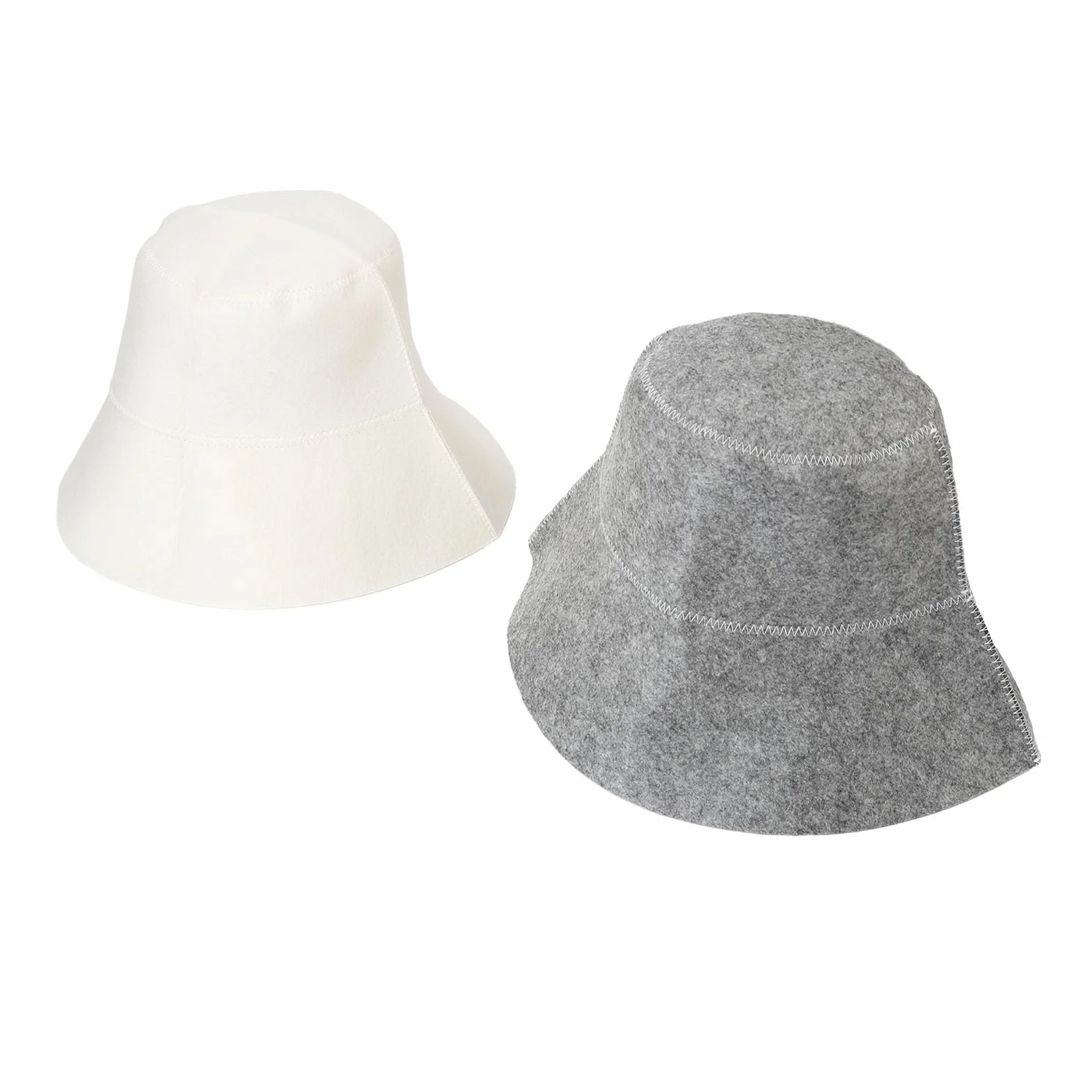 Chapeau de Sauna Anti-chaleur, 2 Pièces, Gris et Blanc