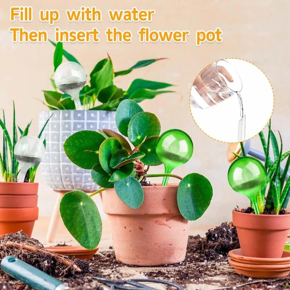 6 Pièces Globes d'arrosage, Boules Automatique Matériel d'Arrosage Automatique en PVC pour Plantes, Globes d’arrosage Plastique Transparent pour Plantes de Jardin Bonsaï Plantes en Pot