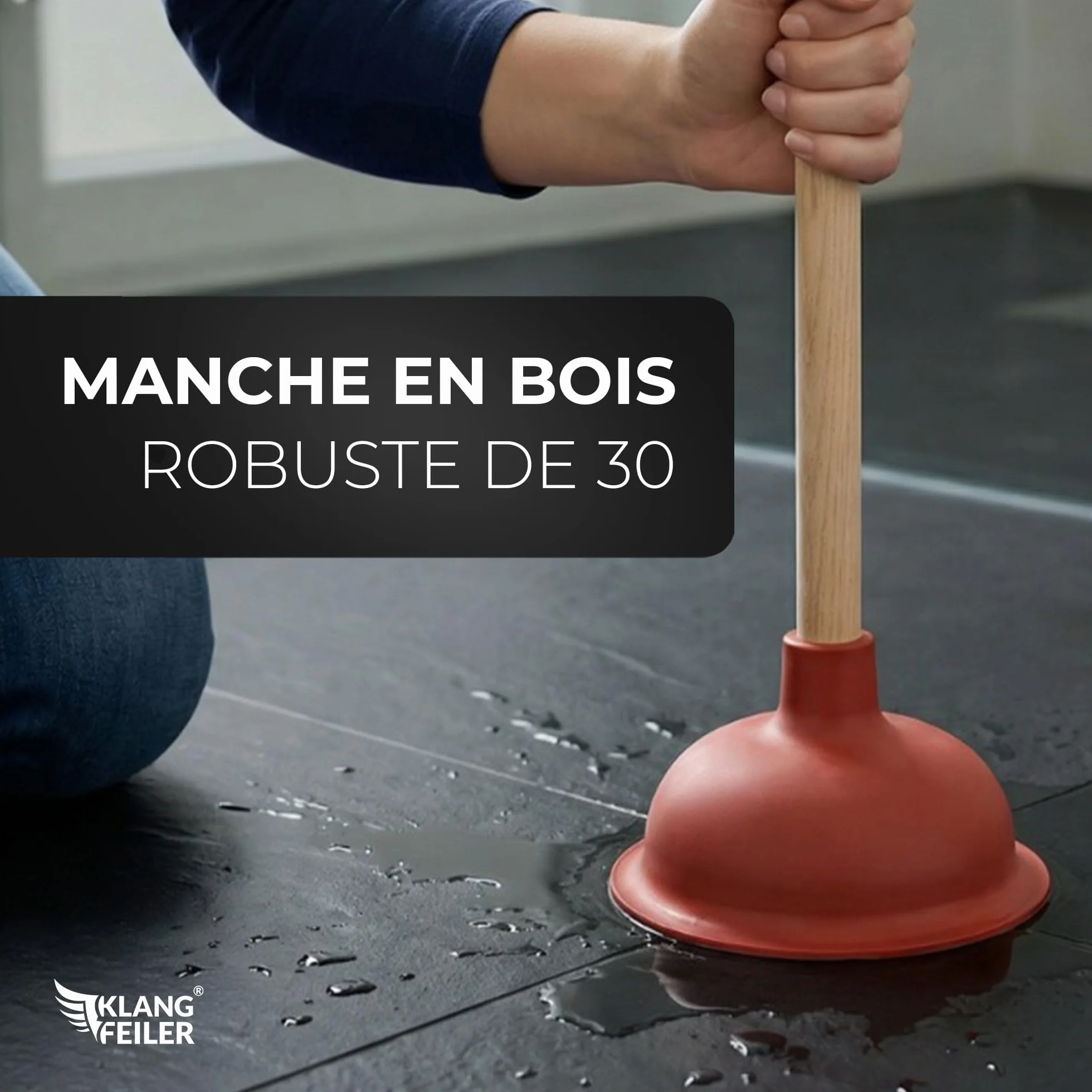 Klangfeiler Déboucheur de canalisations 140 mm Ventouse Lavabo Douche WC