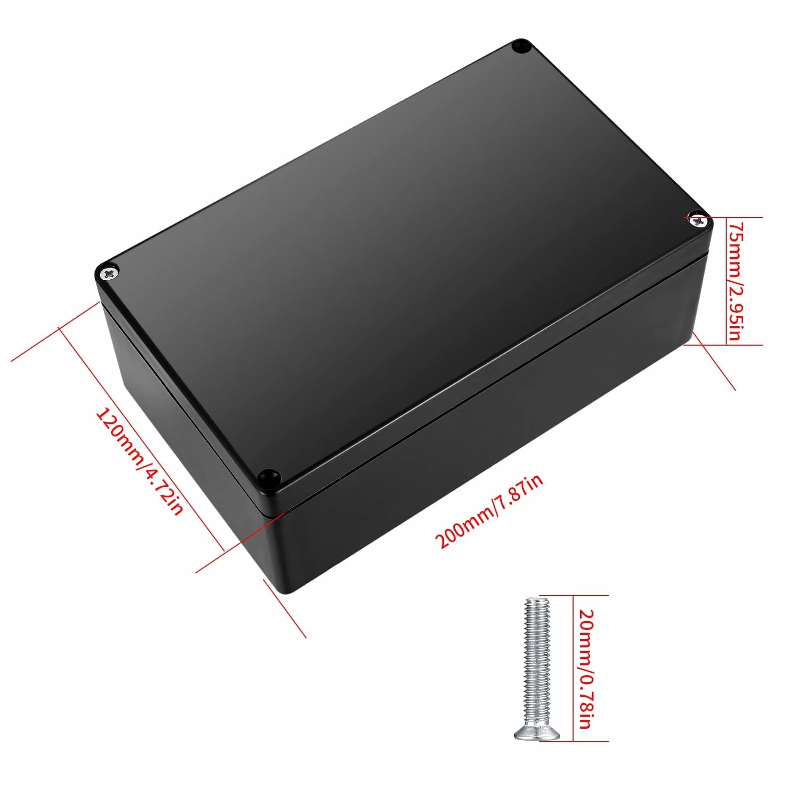 Boite de Derivation Etanche IP65 Exterieur Noir 20X12X7.5CM