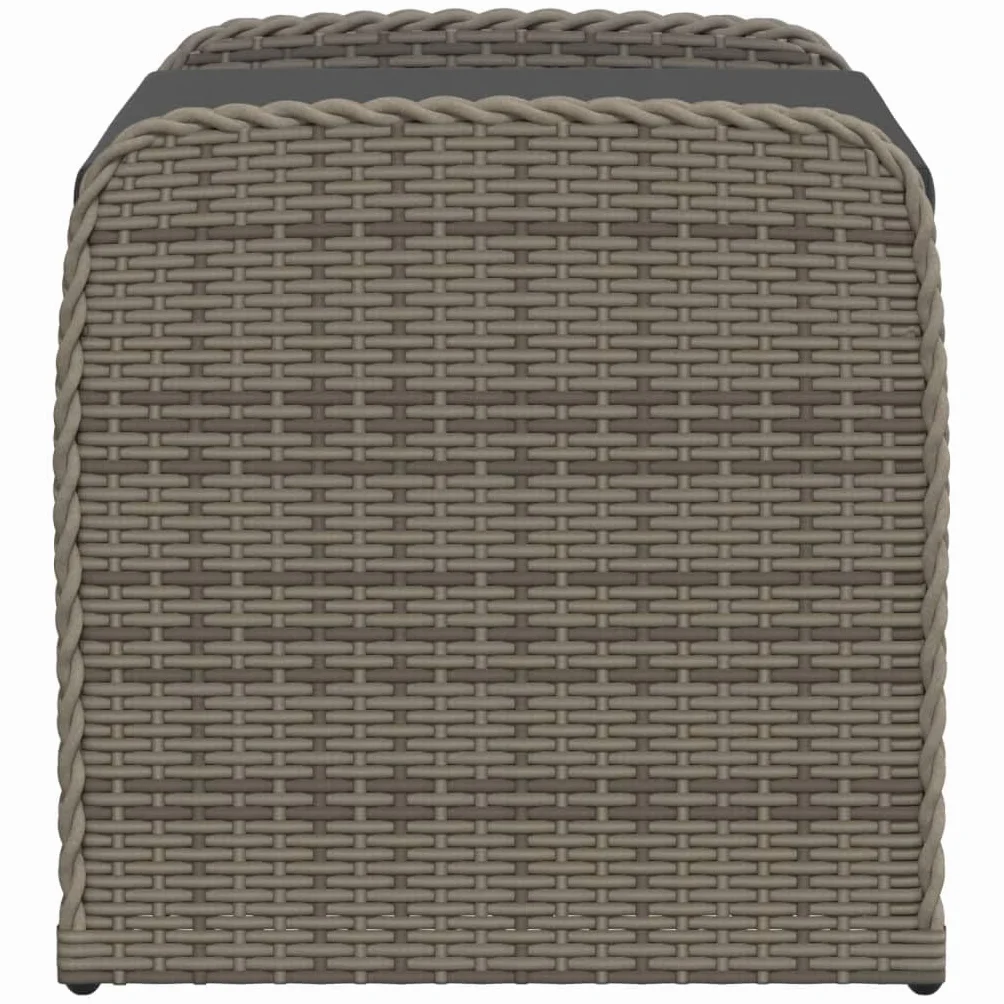 Coffre de Rangement Extérieur 80 cm Résine Tressée Gris avec Coussin