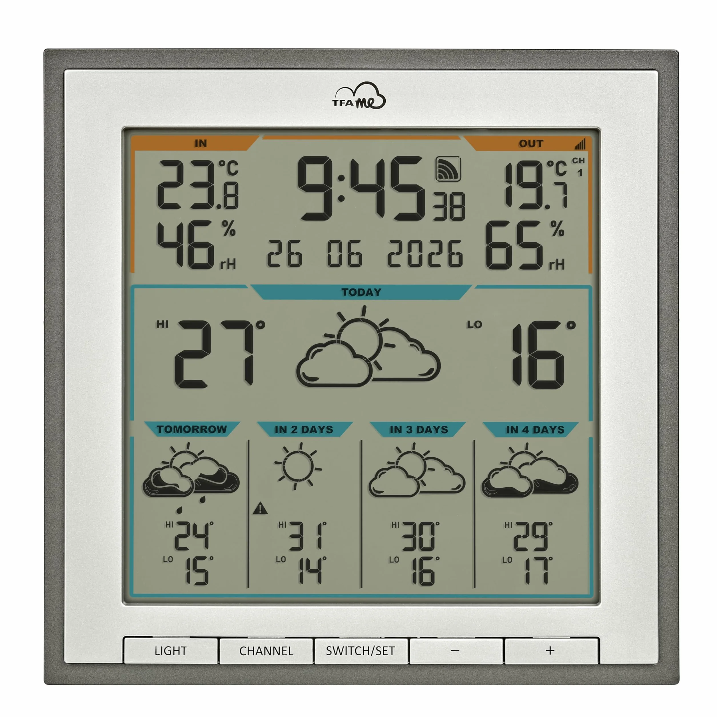 TFA Dostmann Station météo sans fil 35.8105 prévisions 5 jours capteur extérieur argenté