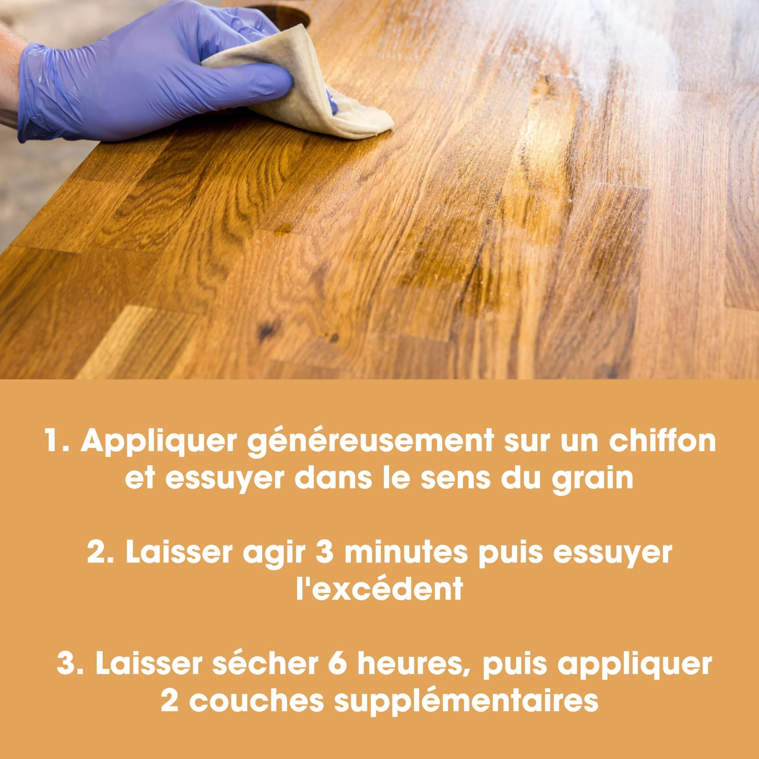 Furniture Clinic Huile de plan de travail 250ml - Huile de séchage rapide sans danger pour aliments pour plans de travail en bois