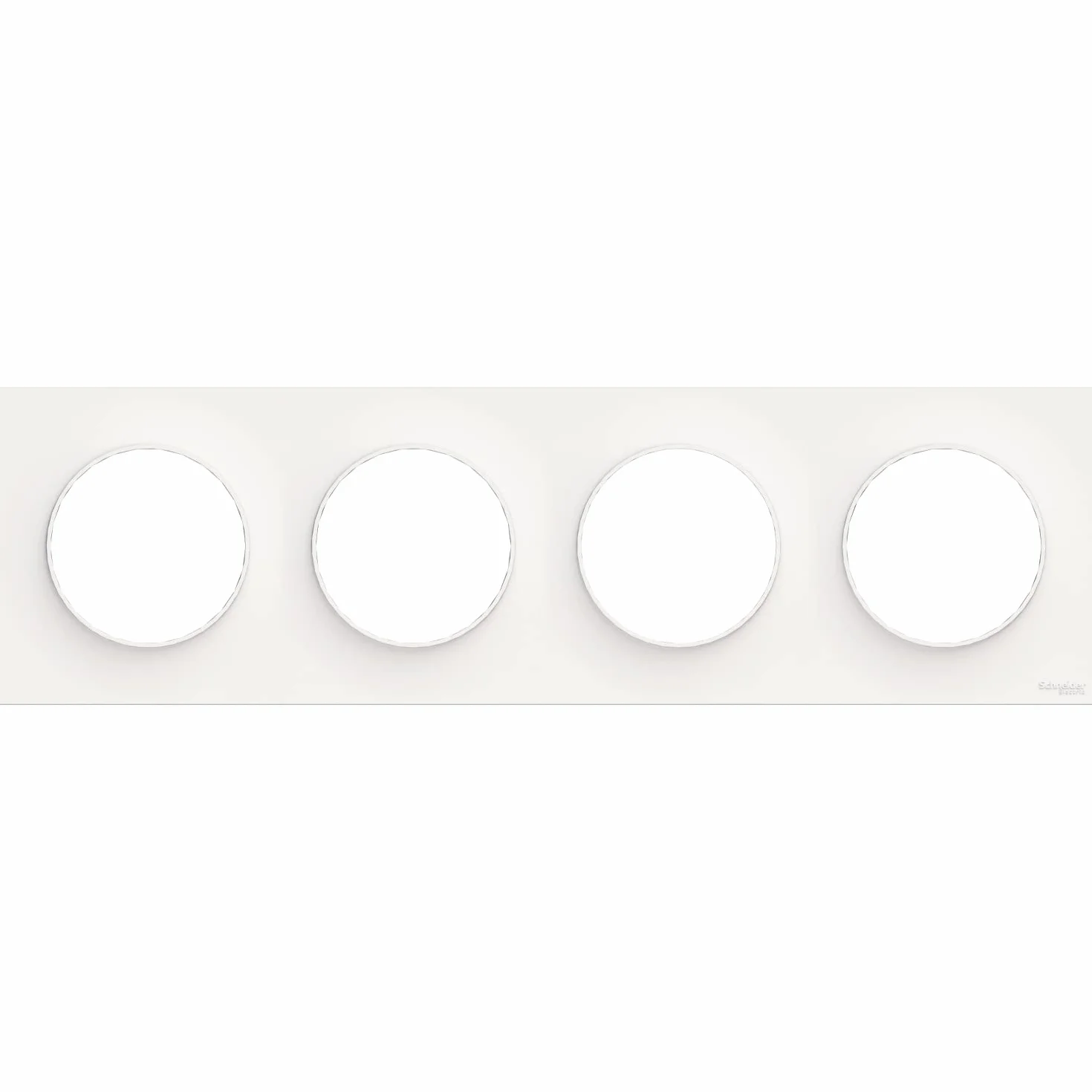Schneider Electric Odace Styl plaque Blanc 4 postes horizontaux verticaux entraxe 71mm