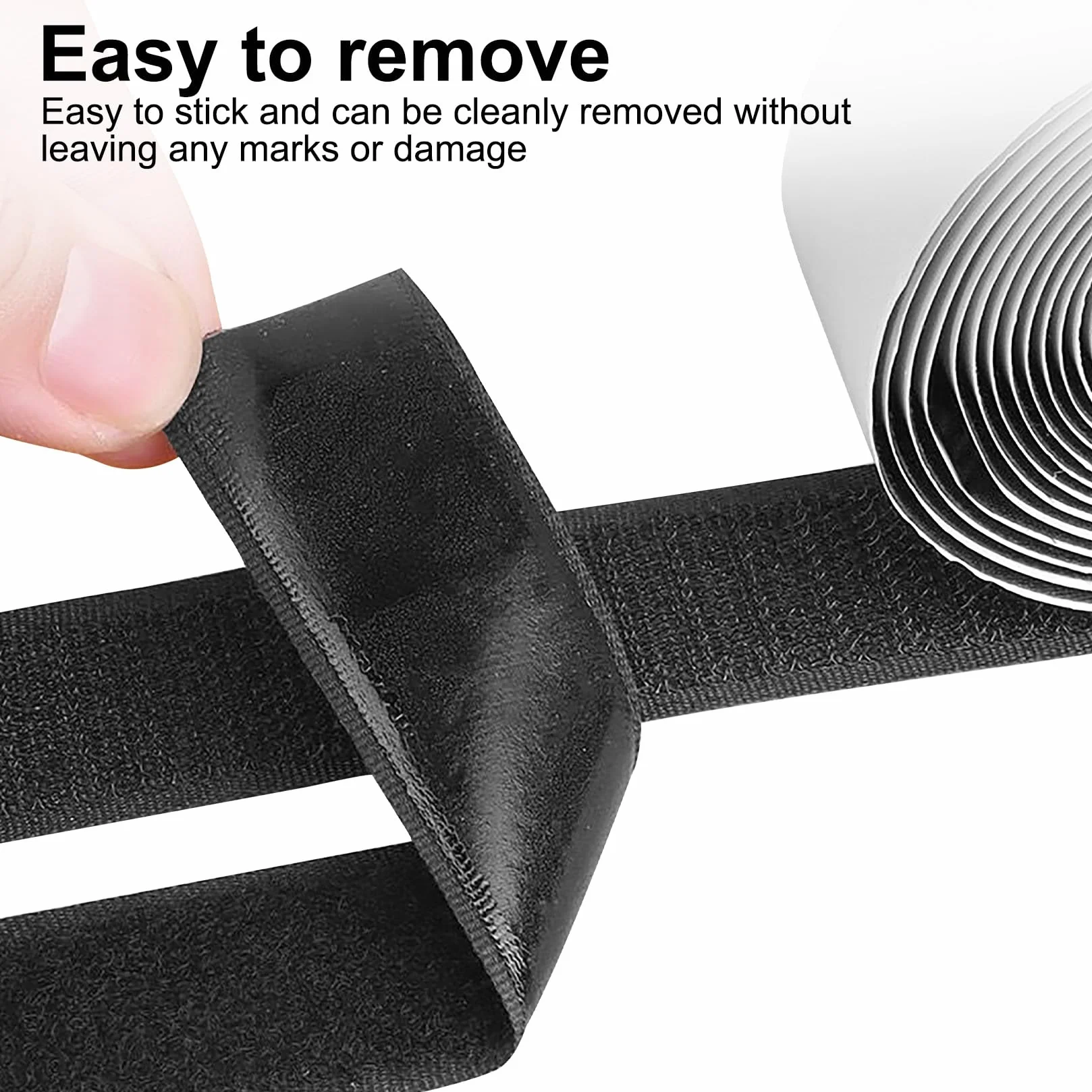 Ruban Scratch Autocollant Double Face Extra Forte 35 mm x 5 m Noir pour Tissus Moustiquaire Fenêtre