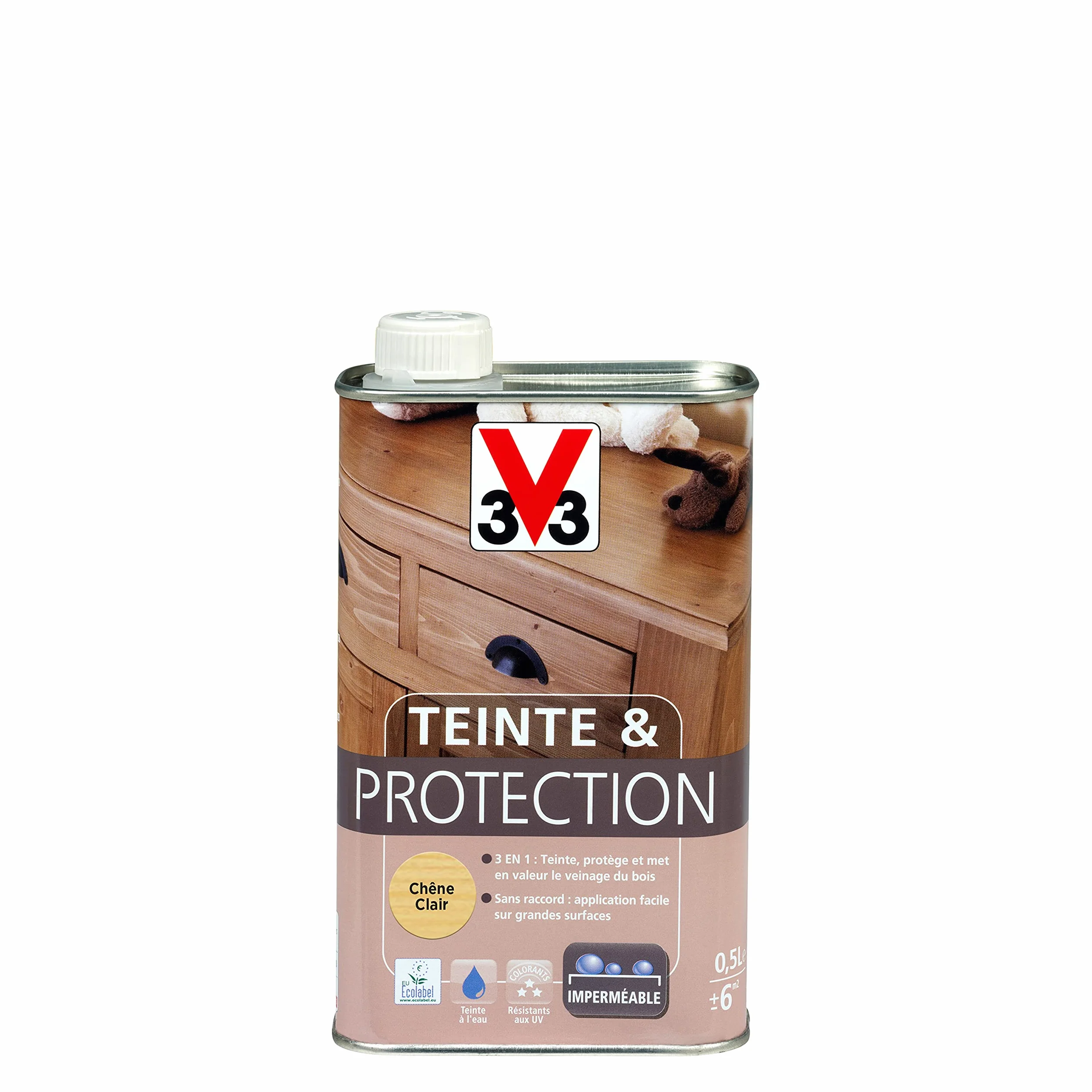 V33 Teinte & protection meubles boiseries Chêne clair 0,5L