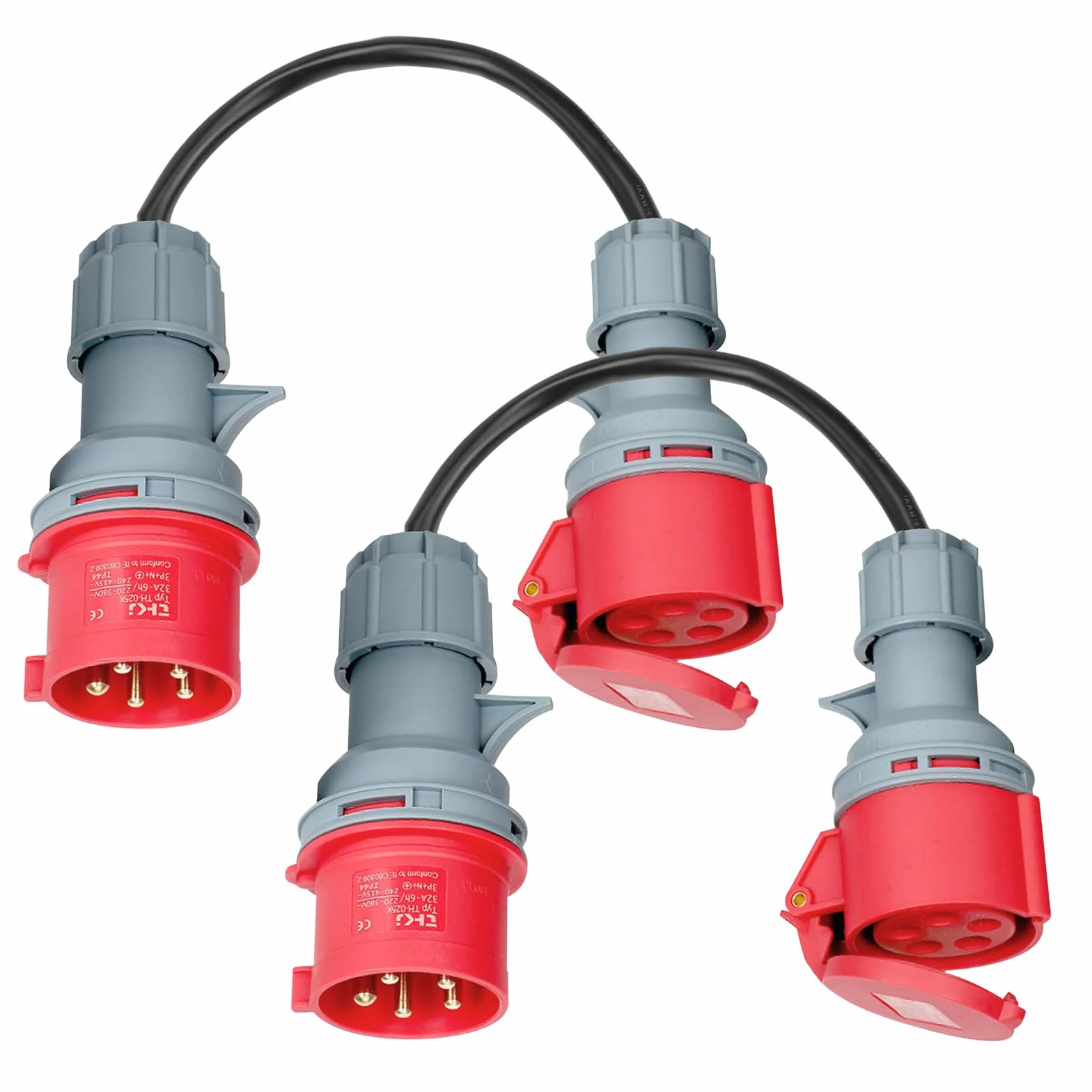 Adaptateur CEE 32A à 16A 5 Broches, Câble Adaptateur Robuste pour Camping-Cars
