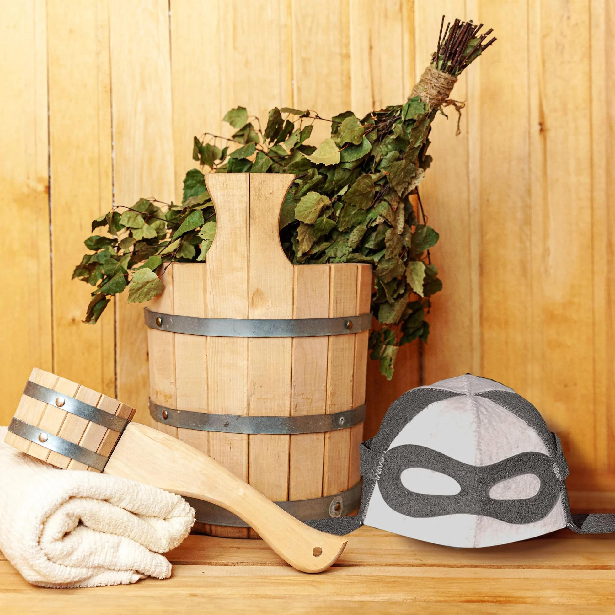 Chapeau de sauna en feutre 100% pour homme - Bonnet aviateur brodé