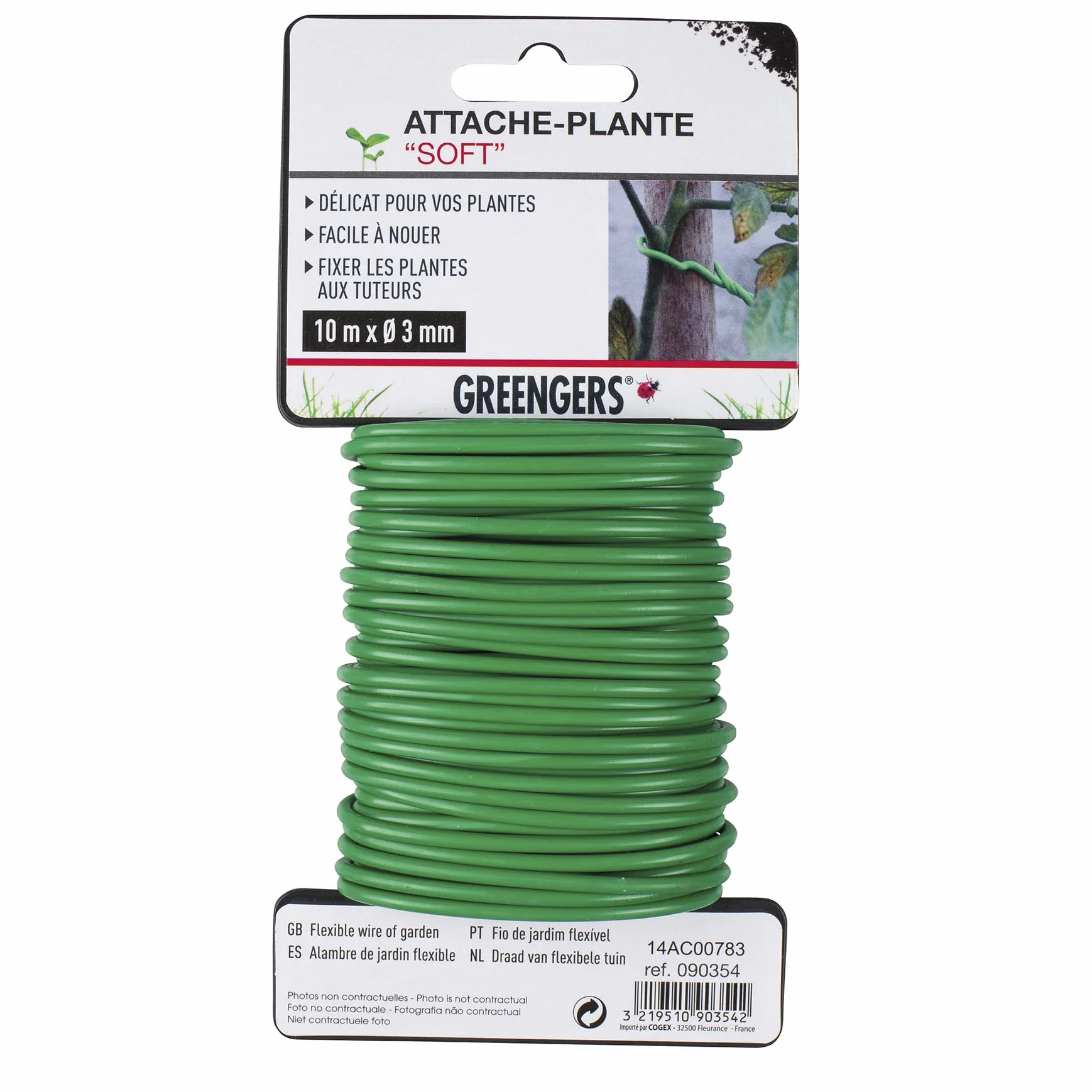 90354 Lien de Jardinage Soft 10 m x 3 mm – Attache Plantes Souple – Ficelle de Tuteurage pour Tomates, Fleurs et Plantes Grimpantes – Ligature Douce