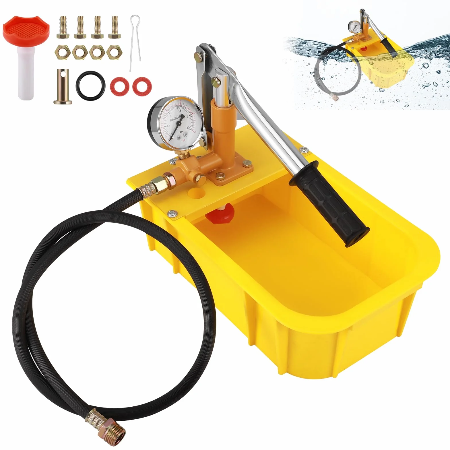 Pompe À Pression Manuelle 2,5 MPa 25 Bar Volume Réservoir Eau 5 L Solaire Hydraulique