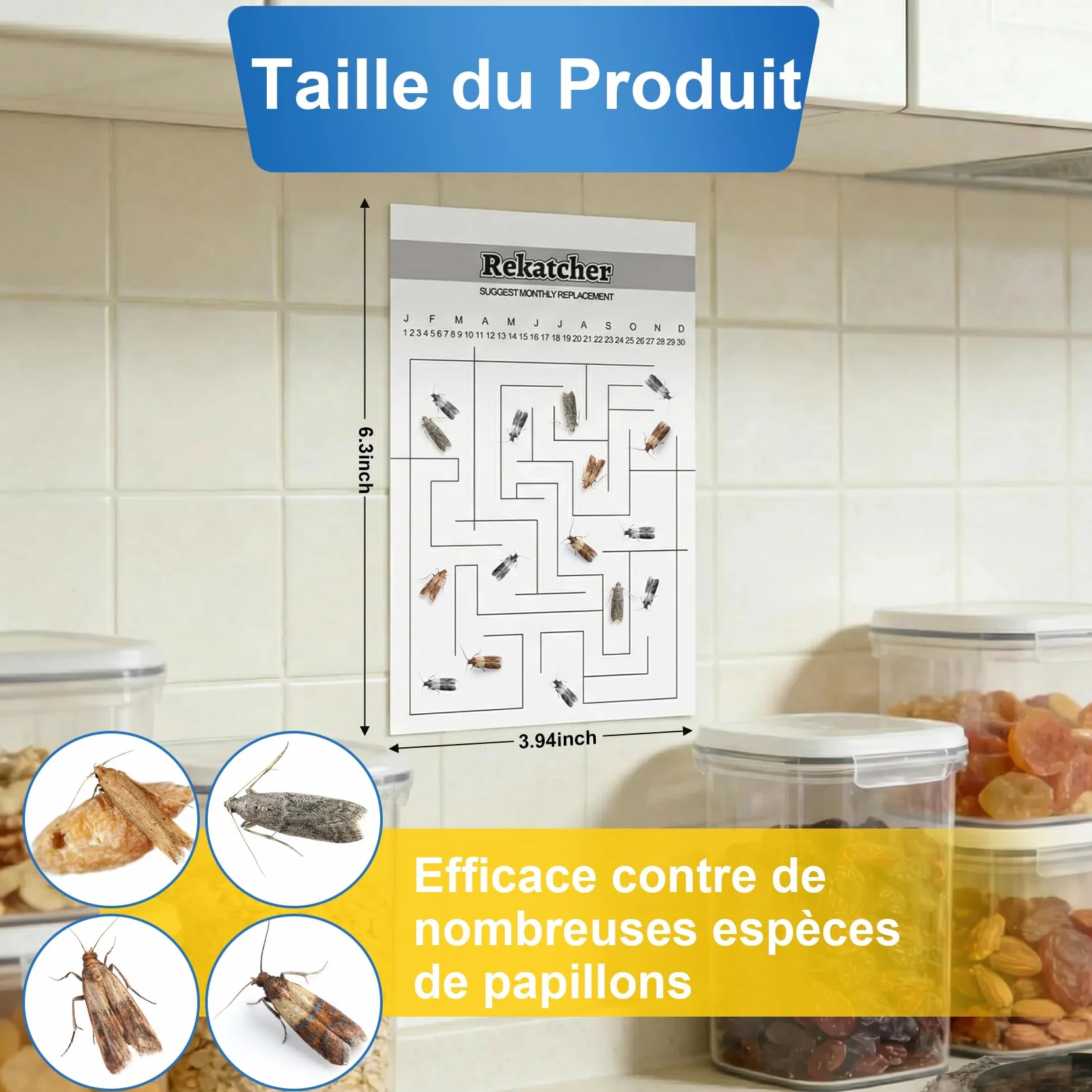 20 Pièces Anti Mites Alimentaires Piege Mites Alimentaires Piège Mite Alimentaire Anti Mite Alimentaire avec Le Plus Grand Attrait Convient pour Le Restaurant De Garde-Manger De Cuisine