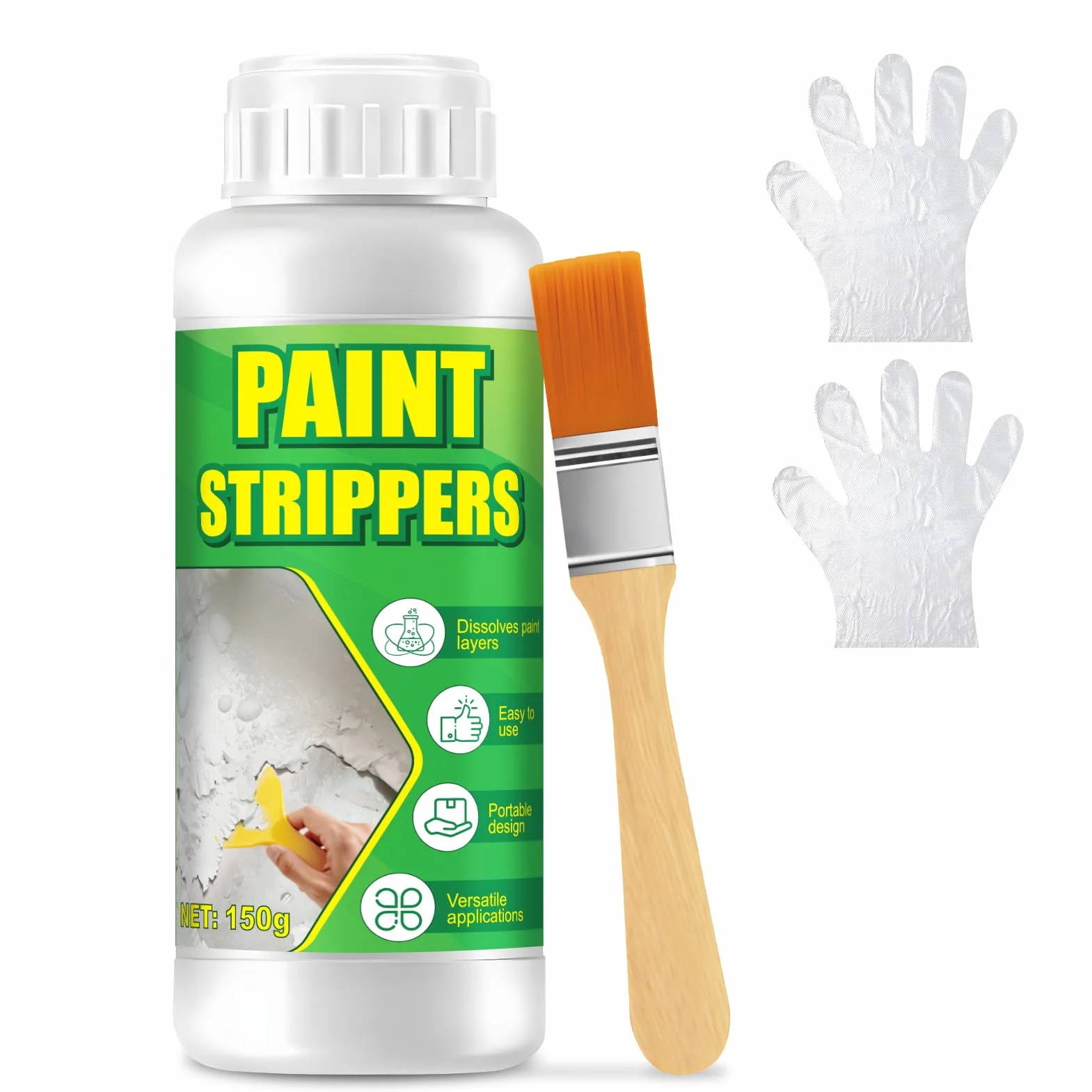 Décapant Peinture 150g Bois & Métal, élimine Revêtements Tenaces