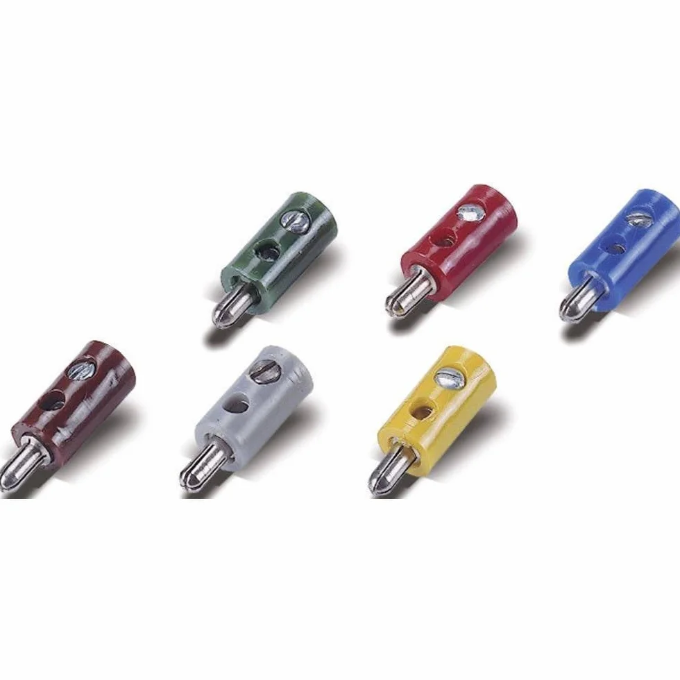 Fiche mâle 2.6 mm avec trou transversal 08891 marron 10 pièces