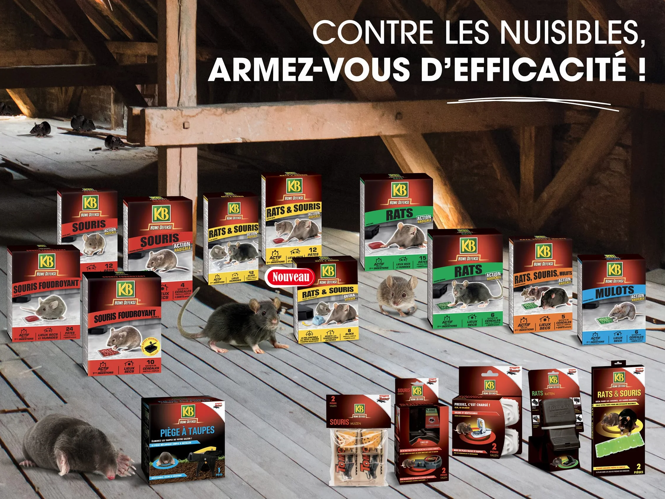 KB HOME DEFENSE RATPAT Pâtes Anti-Rats 150g - 15 pâtes prêtes à l'emploi - Action radicale - Actif dès la première Ingestion - pour lieux secs et humides