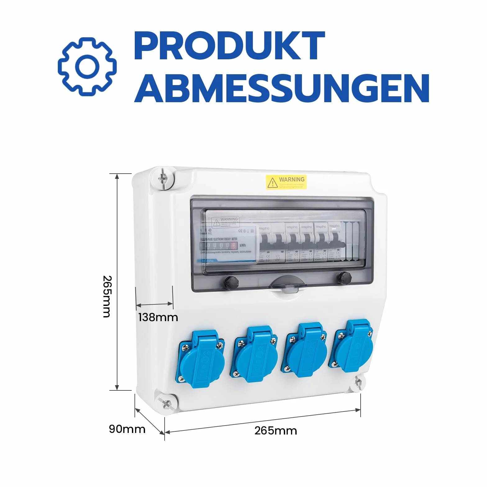 Distributeur de courant de construction 40 A 230 V avec compteur et prise CEE 16 A