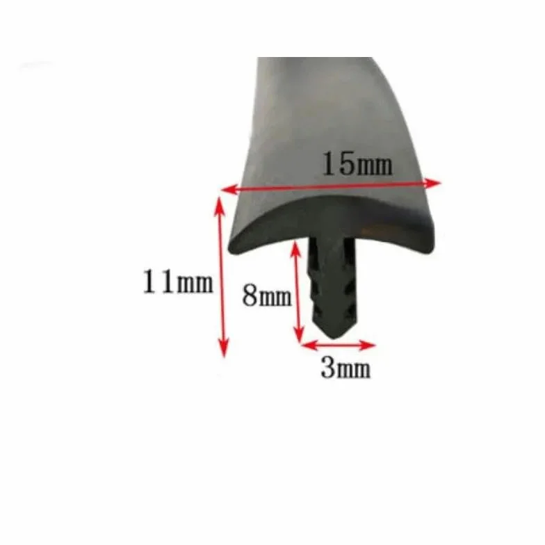 Bande d'étanchéité en caoutchouc pour véranda type T 8 x 19 mm