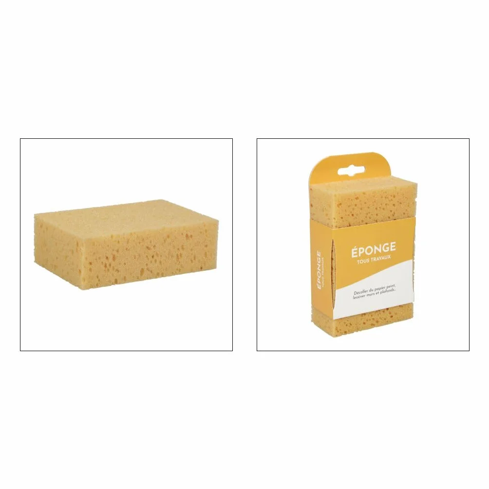 COGEX Éponge Gros Travaux Mousse Haute Densité 15x10x5cm Décollement Papier Peint Lessivage Murs Plafonds