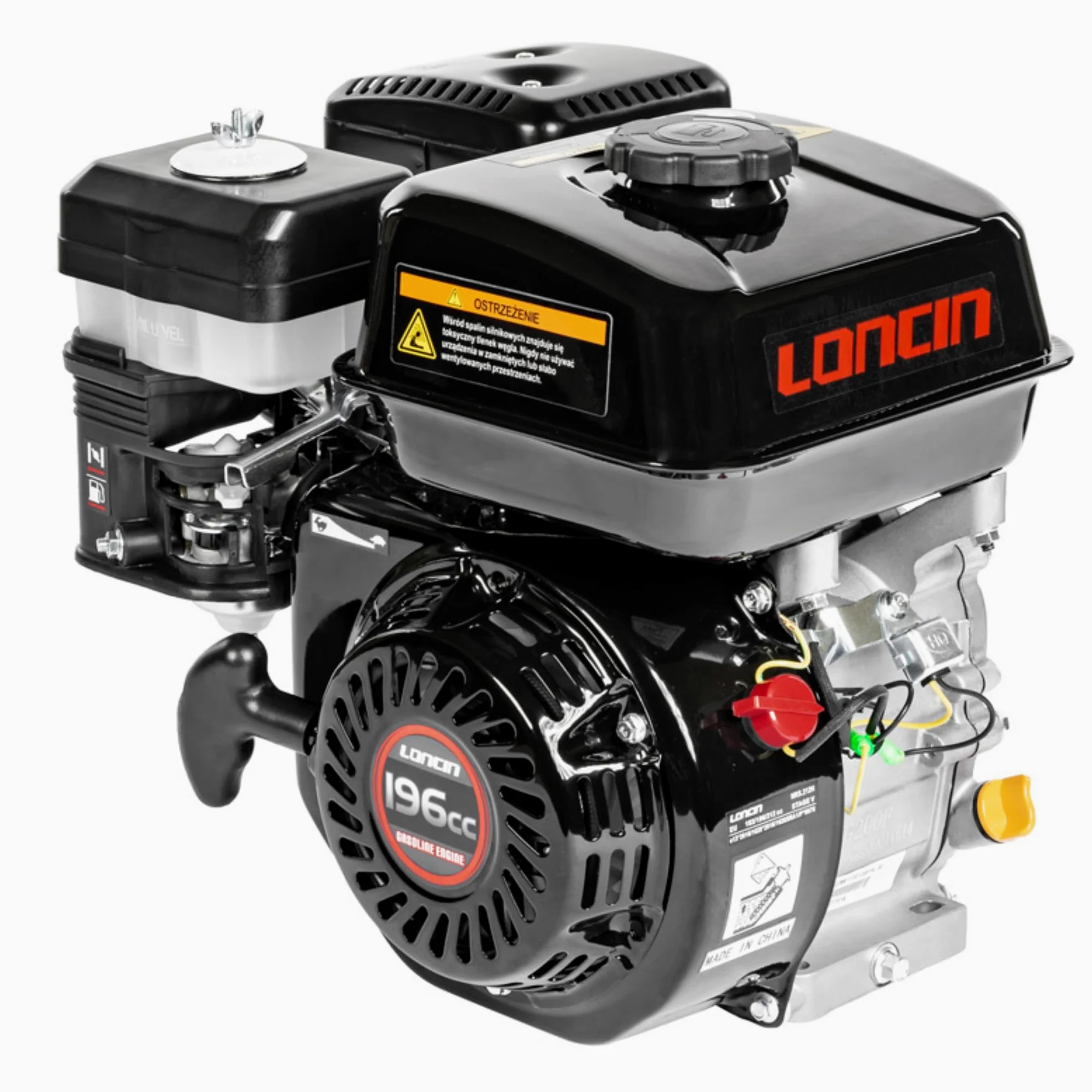Loncin G200F-R-M Moteur à essence 196 cm³ Arbre horizontal Type R Ø19,05 mm Euro 5 - 4,1 kW 3600 tr/min Outils industriels et de jardin Moteur