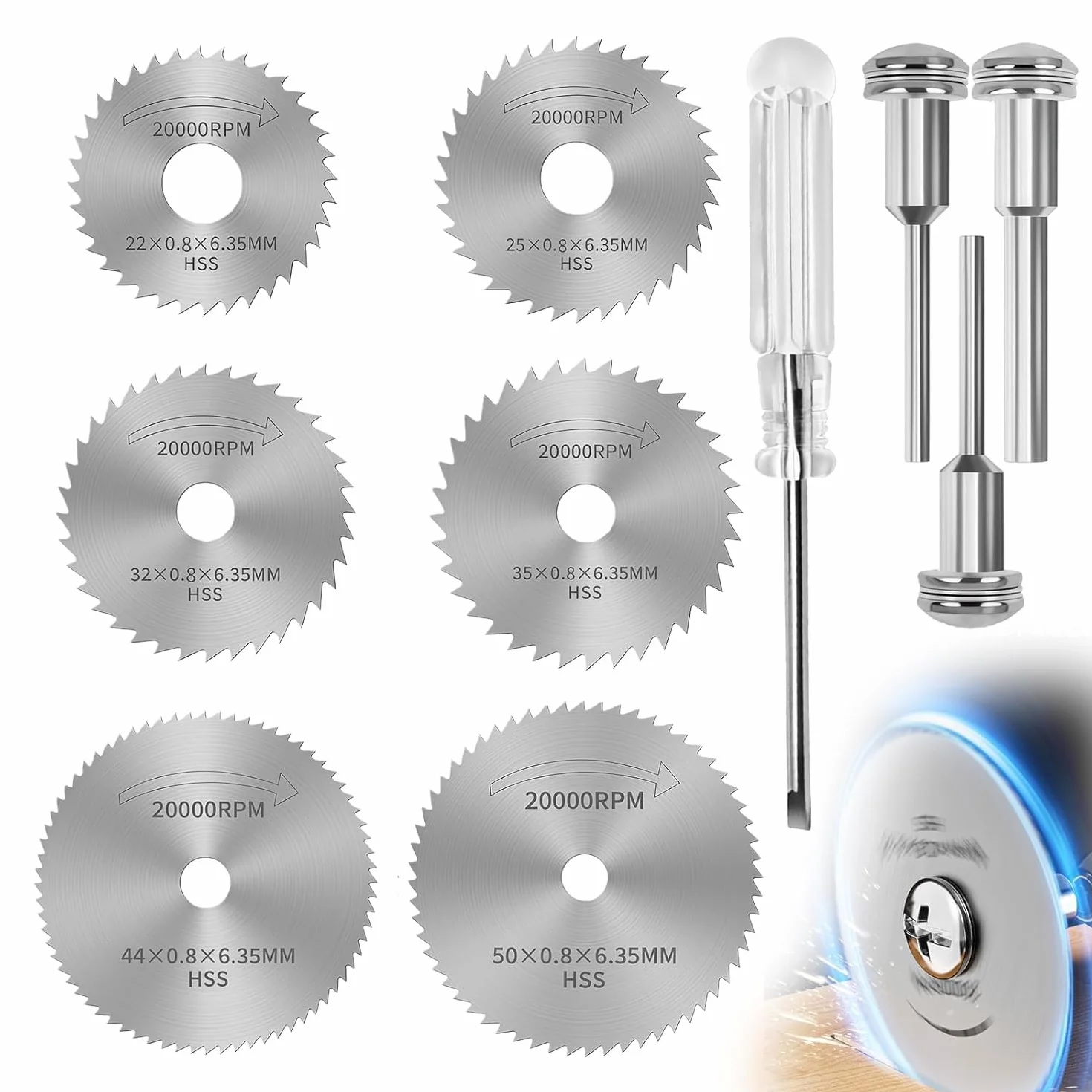 Mini Disques de Scie Circulaire HSS pour Dremel, Lames de Perceuse à Couper Bois Métal Plastique