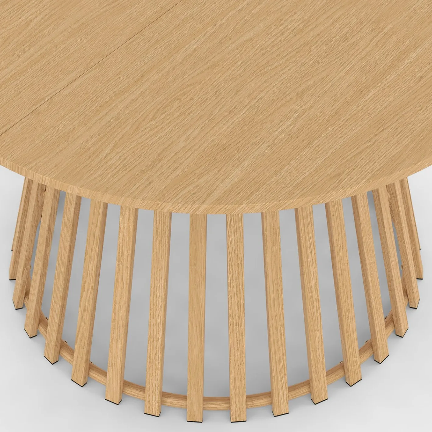 IDMarket - Salon de Jardin SOLAL Table Ronde 120 cm avec Pied Lattes en métal et 6 chaises de Jardin avec lanières et Coussins Beiges