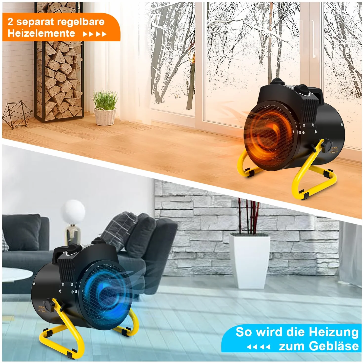 Sonnewelt Chauffage de serre 2000W thermostat IPX4 anti-éclaboussures