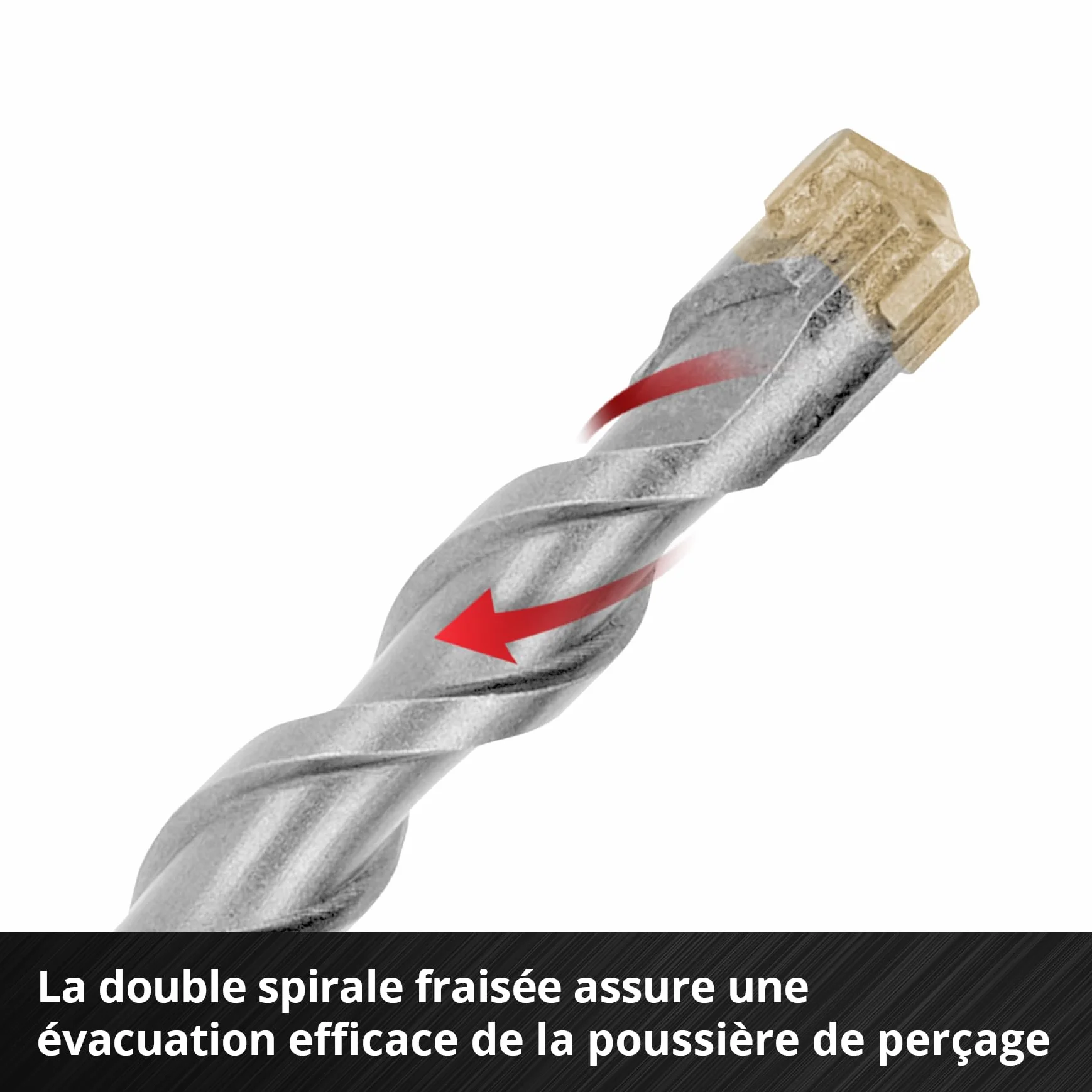 Original Einhell 7 pièces SDS Plus foret marteau 160 mm acier à outils 40Cr plaquette métal dur quatre tranchants