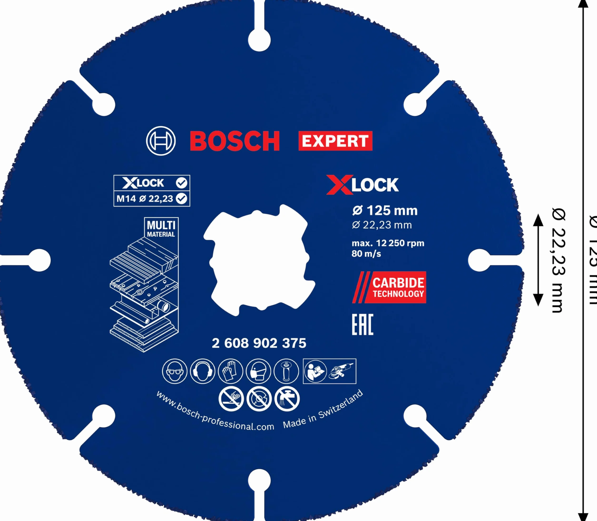 Bosch Disque à tronçonner EXPERT Carbide Multi Wheel X-Lock Ø 125 mm Professional