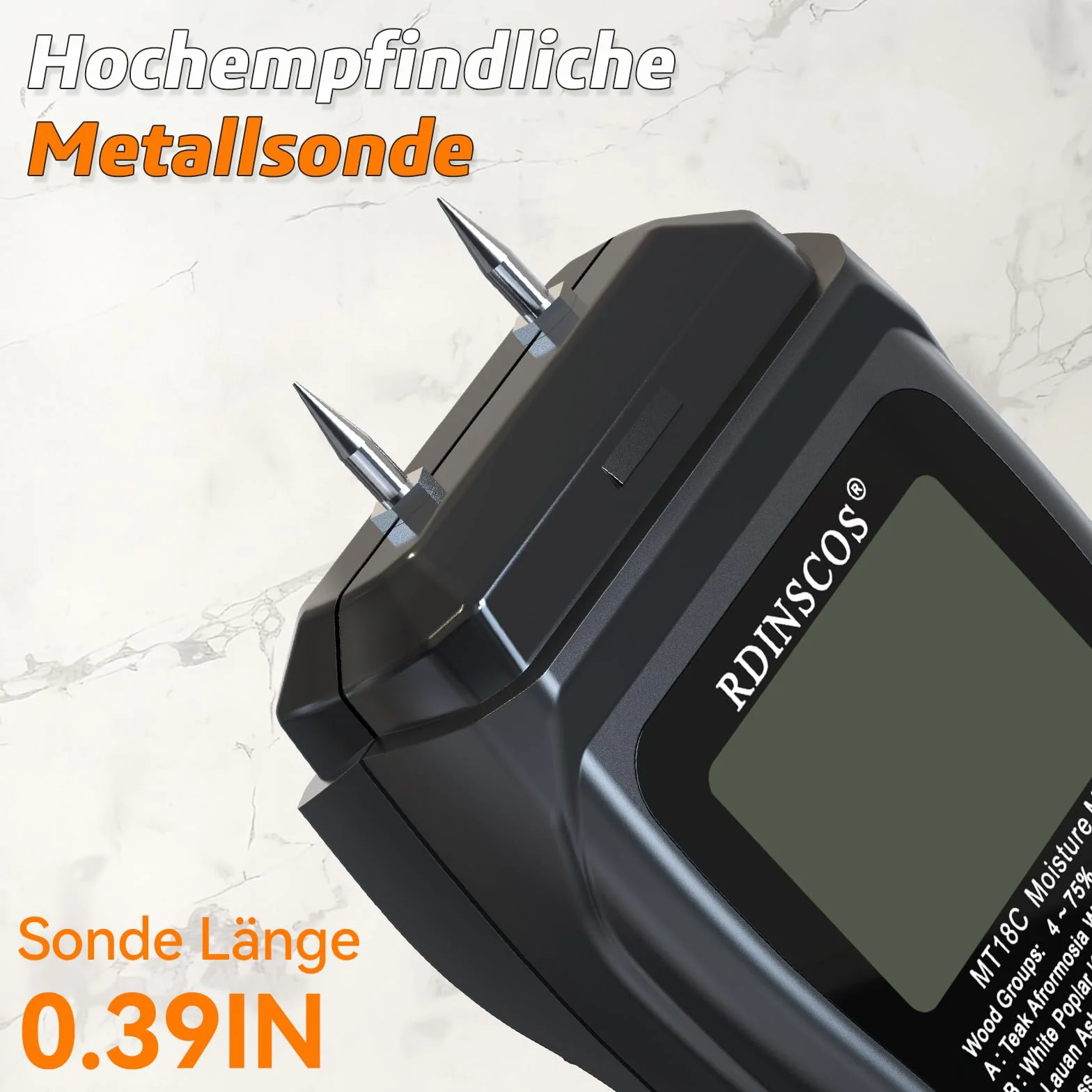 RDINSCOS Détecteur d'Humidité Hygromètre Professionnel avec Alarme Analyse Profondeur 0-10 mm pour Mur Bois Plâtre Maçonnerie