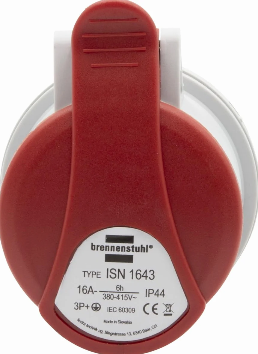 Brennenstuhl Prise CEE 4 pôles 400 V 16 A IP44 Industrielle avec couvercle