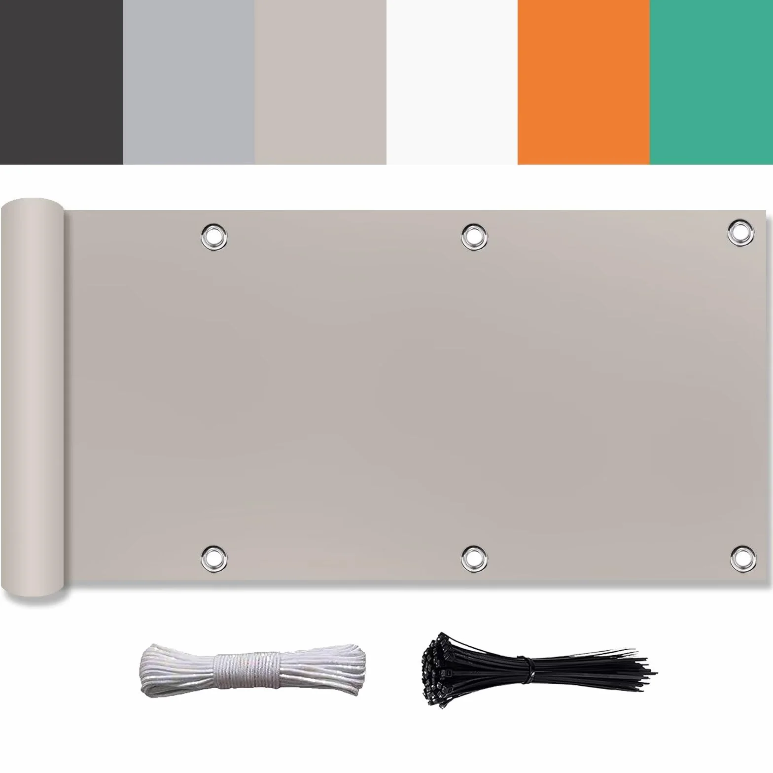 Brise Vue HDPE 40cm Hauteur Résistant aux UV Imperméable Extérieur Patio Balcon Jardin 40x1300cm Taupe