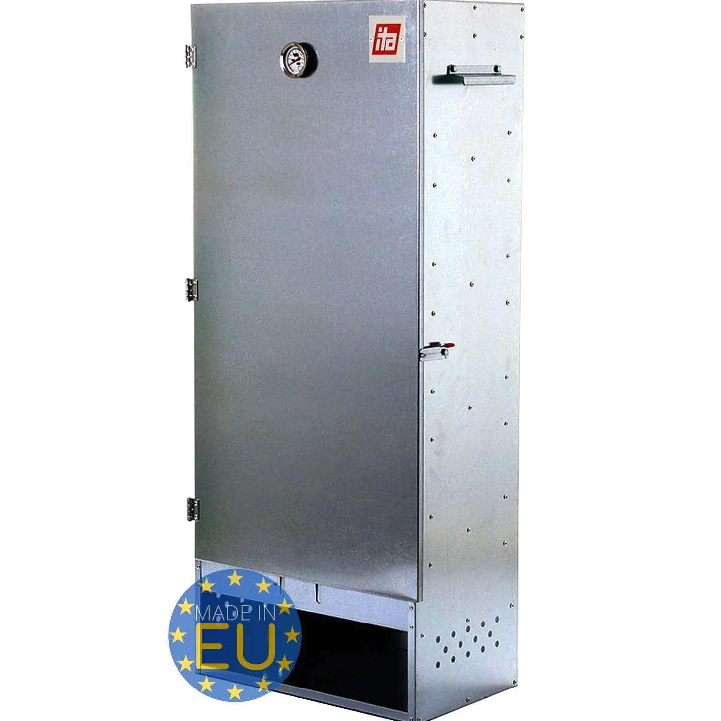 ITA Fumoir 7003 111x29x47 cm - Armoire de fumage premium avec thermomètre et accessoires - Métal galvanisé, Résistant à la corrosion, Durable - Fumoir pour viande, poisson, fromage